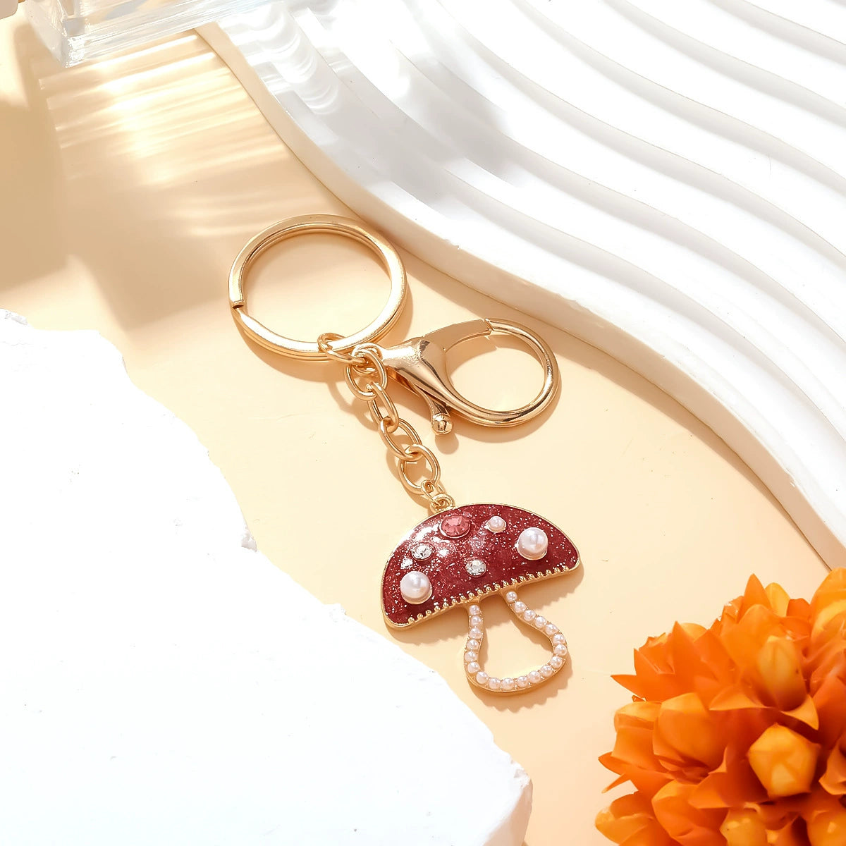 Mushroom Pendant Keychain