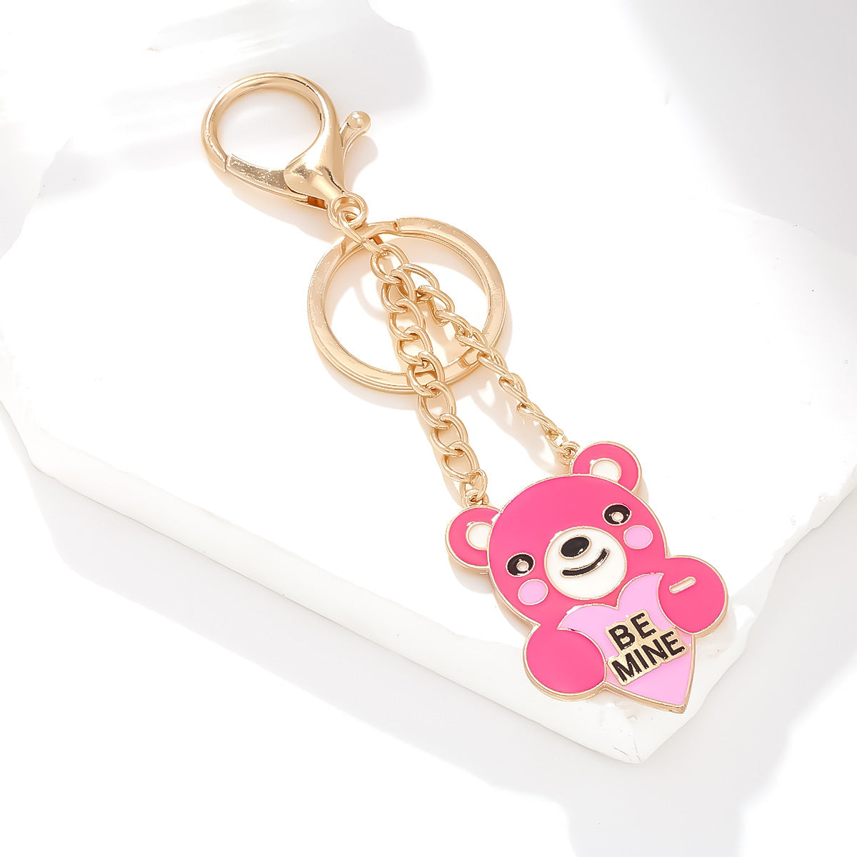 Pink Bear Pendant Keychain