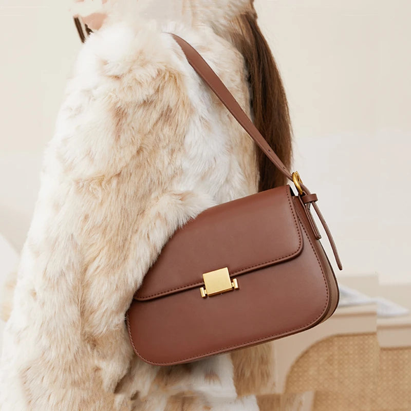 Genuine Leather Underarm Shoulder Bags Saddle Crossbody - Vennus