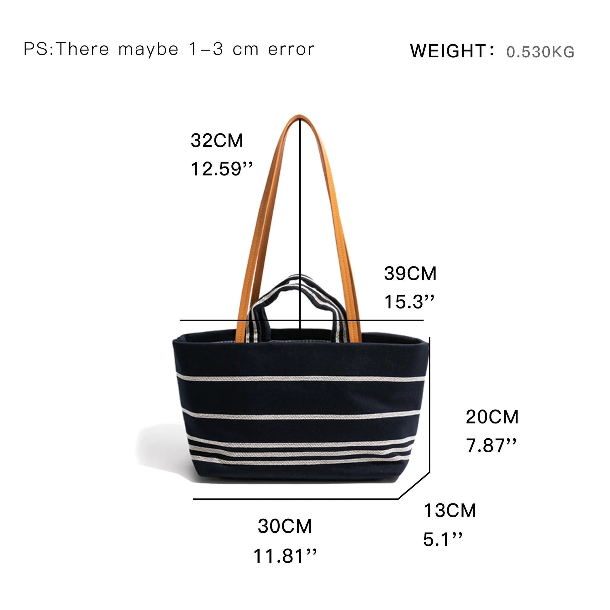 Vintage Striped Canvas Tote Handbag Rectangular Travel Simple Fashion Shoulder Large Bag Purse - Vennus