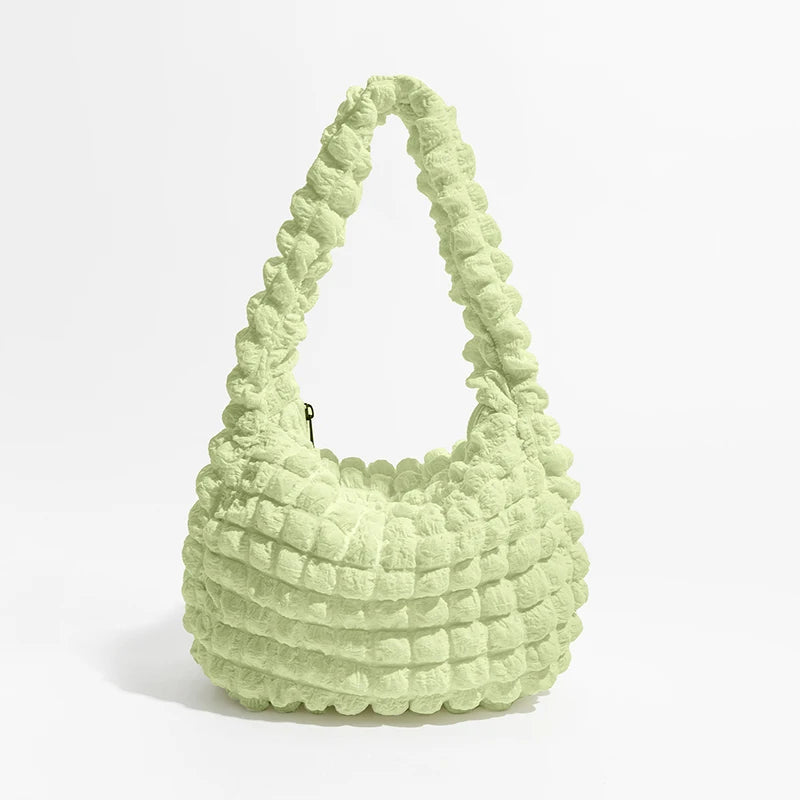 Quilted Puff Bubble Hobo Lightweight Pleated Handbag Travel Grocery Shoulder Purse - Vennus