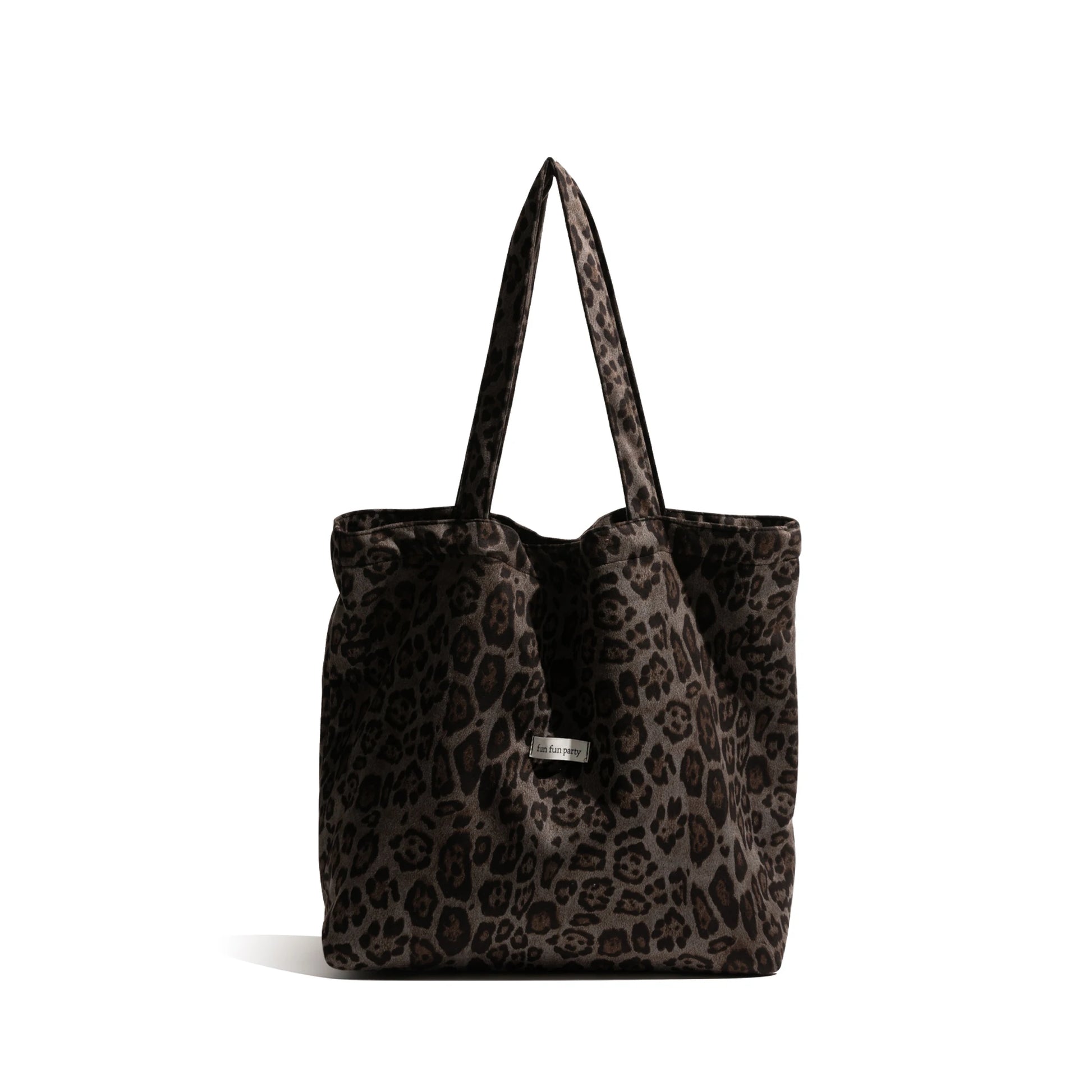 Vintage Leopard Pattern Canvas Tote Bag Shoulder Large Handbag - Vennus