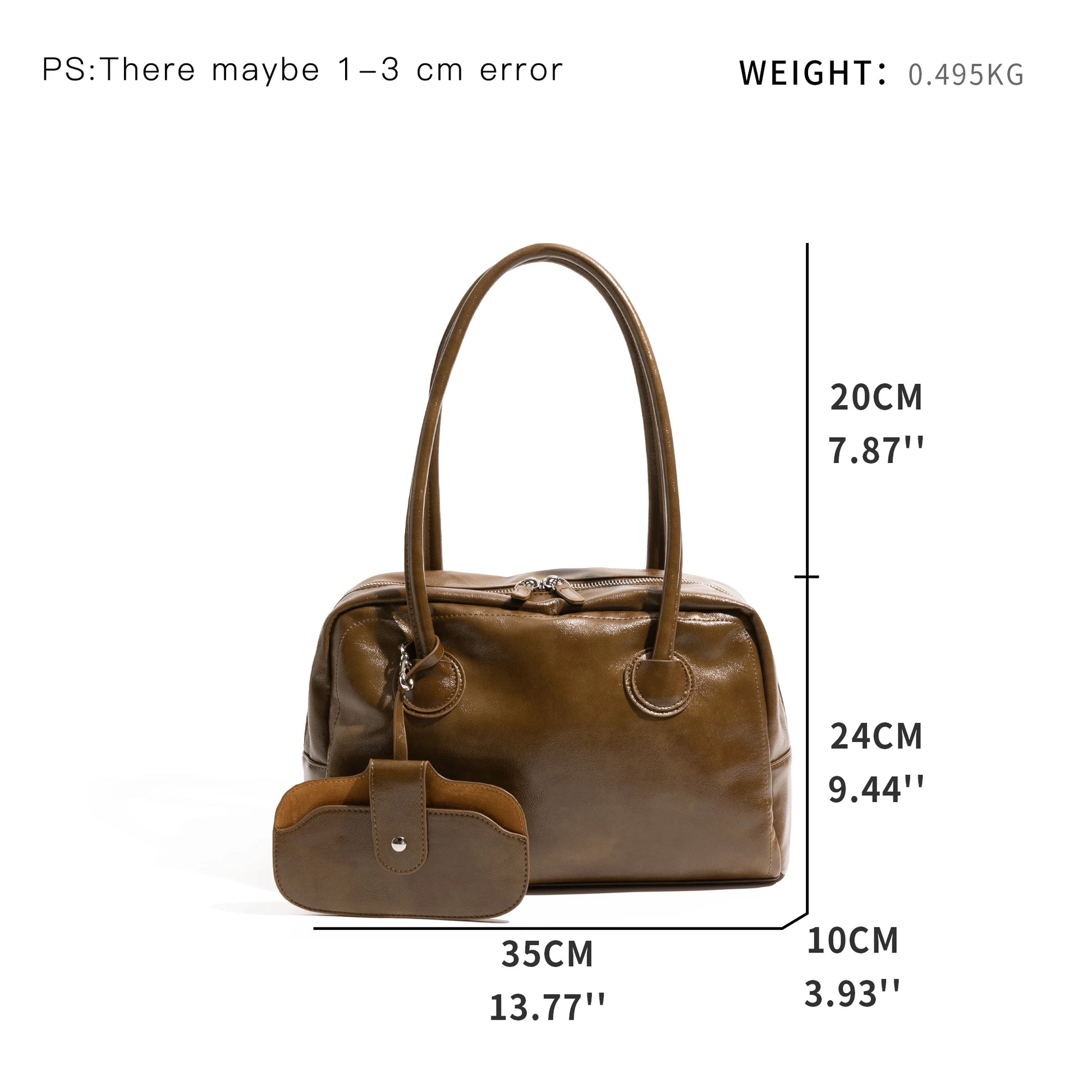 Retro PU Leather Bowling Square Tote Luxury Design Stylish Underarm Shoulder Purse - Vennus