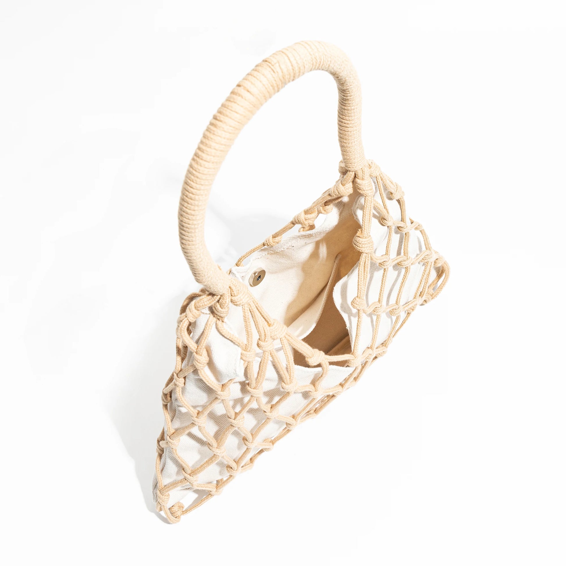 Cotton Rope Knit Summer Fishing Net Bag Woven Aesthetic Hollow Macrame Beach Purse - Vennus