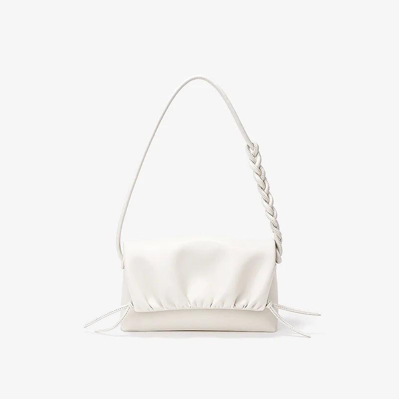 Pleated Fashion Tote Genuine Leather Luxury Design Crossbody Purser Shoudler Bag - Vennus