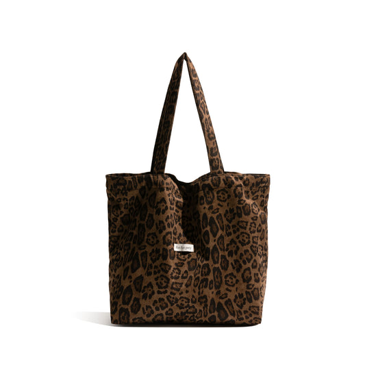 Vintage Leopard Pattern Canvas Tote Bag Shoulder Large Handbag - Vennus