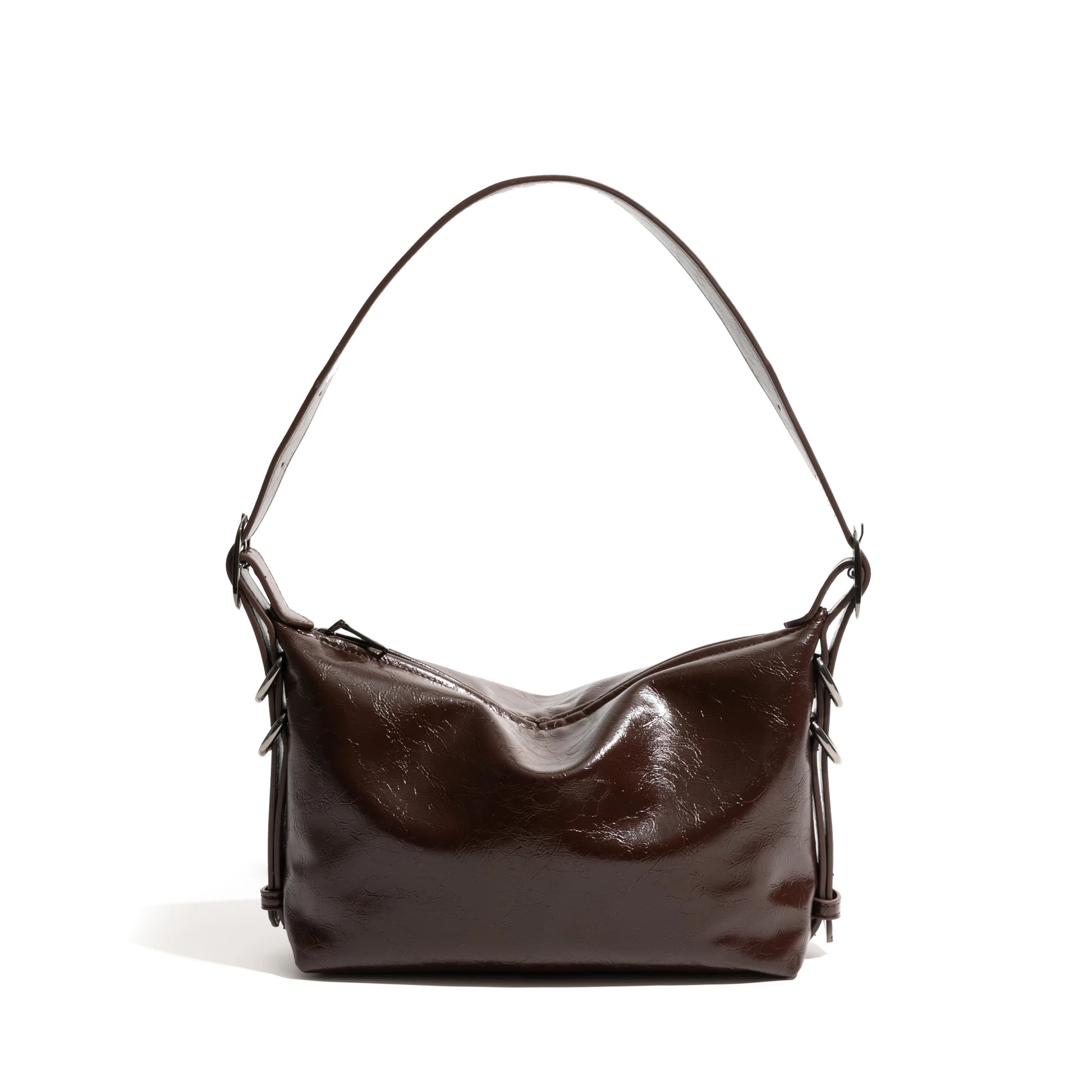 Aesthetic PU Leather Women's Tote Bag Vintage Fashion Commuter Underarm Handbag Medium Retro - Vennus