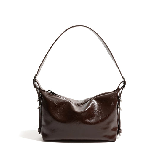 Aesthetic PU Leather Women's Tote Bag Vintage Fashion Commuter Underarm Handbag Medium Retro - Vennus