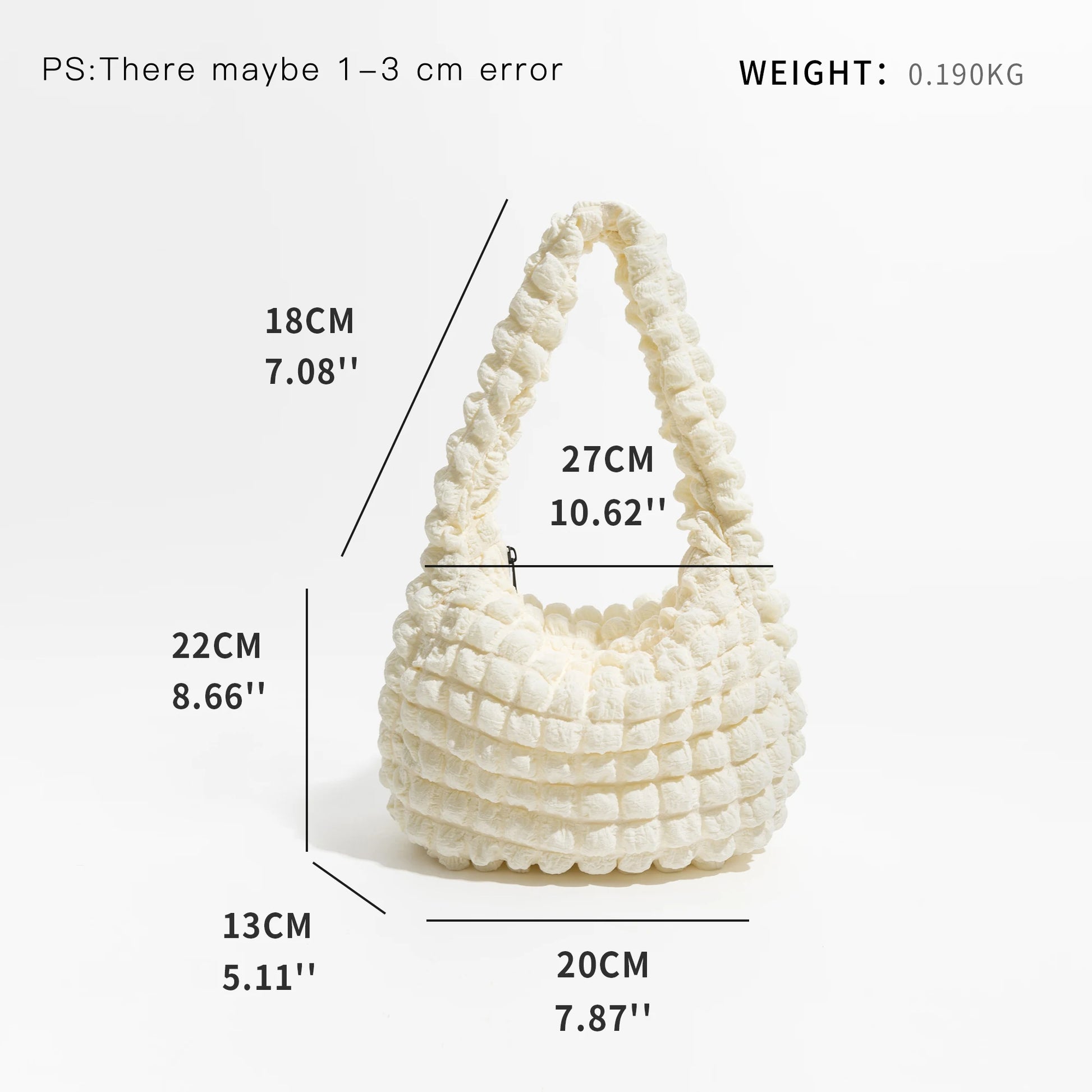 Quilted Puff Bubble Hobo Lightweight Pleated Handbag Travel Grocery Shoulder Purse - Vennus