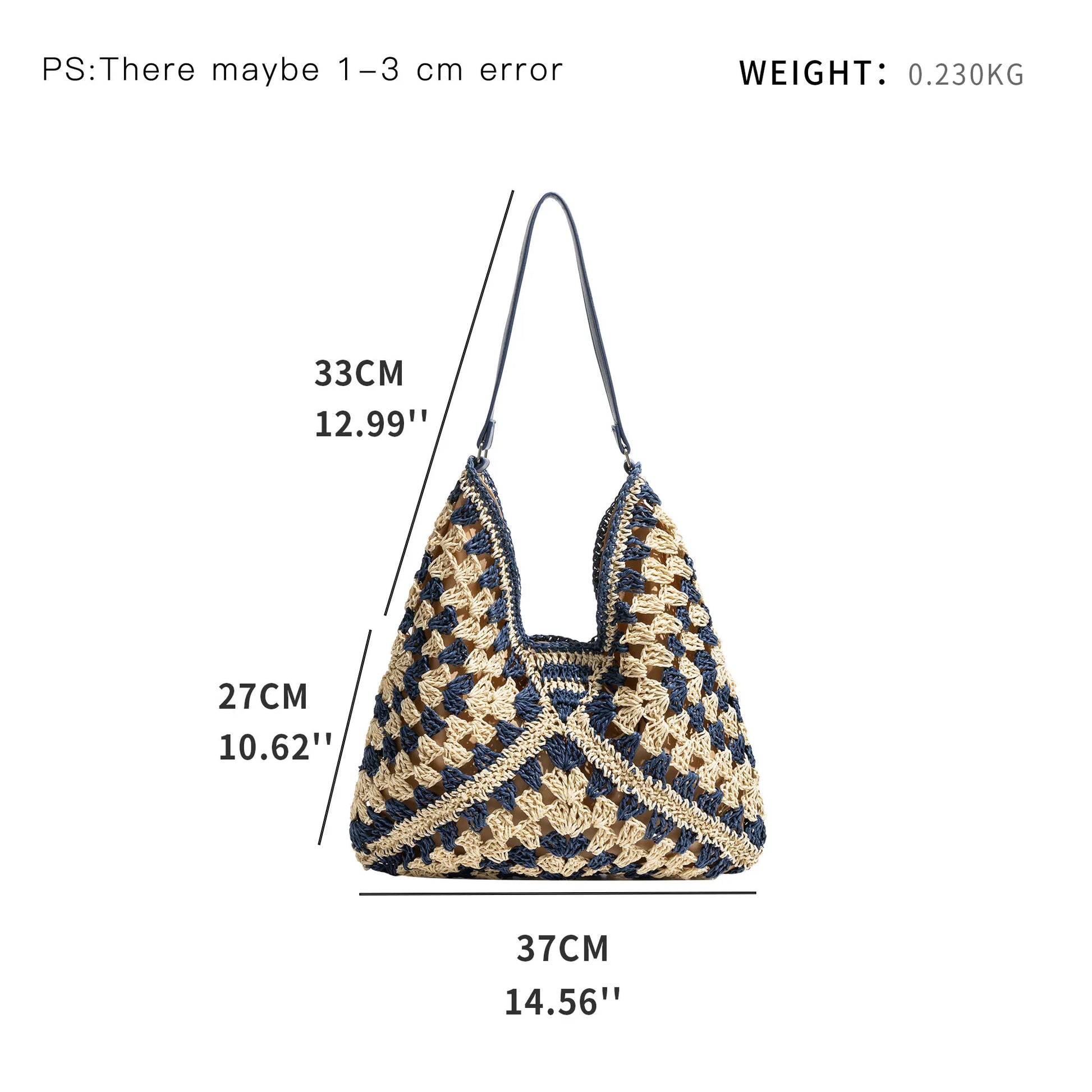 Weave Beach Handbag Summer Bohemian Straw Hobo Shoulder Purse Fashion Vacation Large Capacity Purse - Vennus