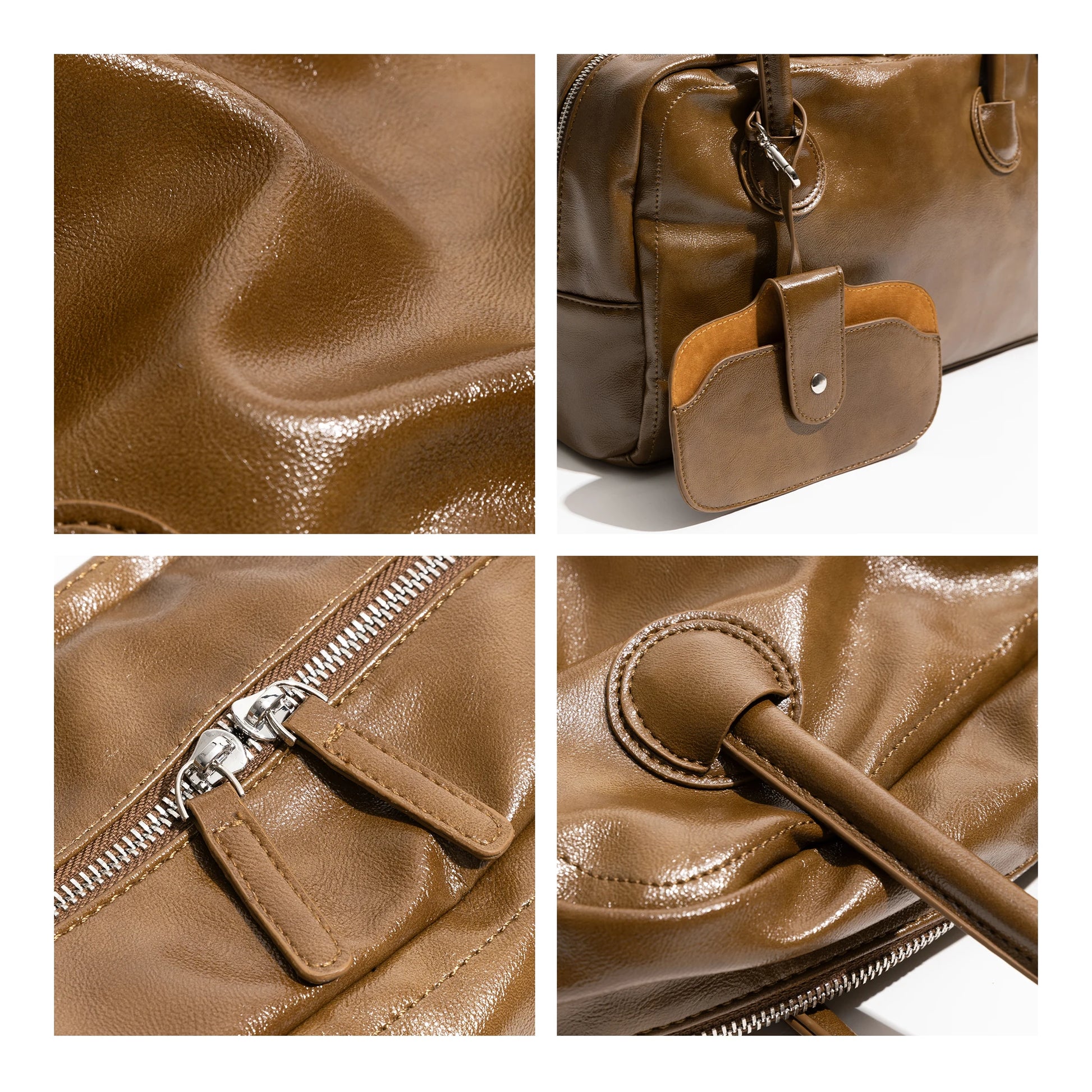 Retro PU Leather Bowling Square Tote Luxury Design Stylish Underarm Shoulder Purse - Vennus