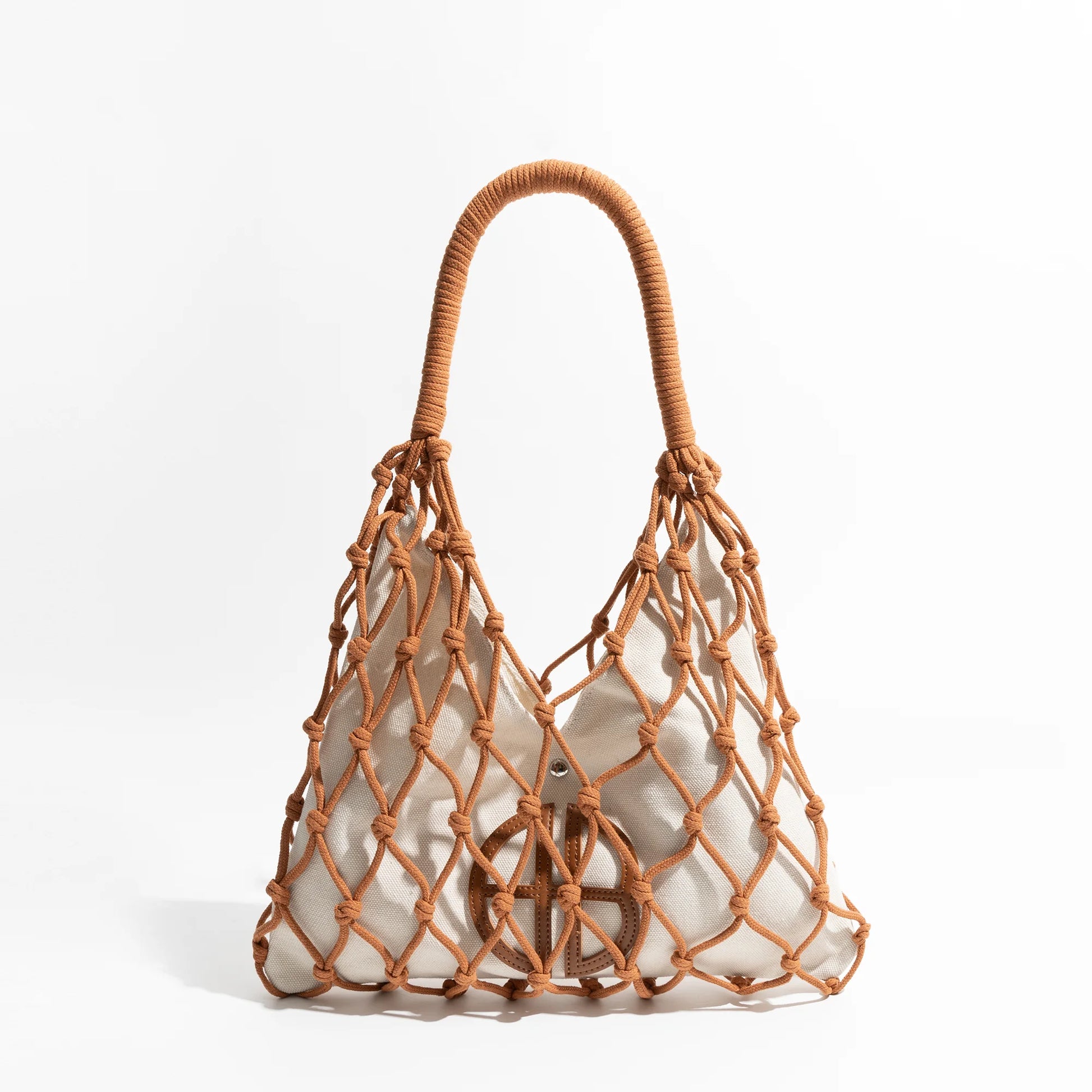 Cotton Rope Knit Summer Fishing Net Bag Woven Aesthetic Hollow Macrame Beach Purse - Vennus