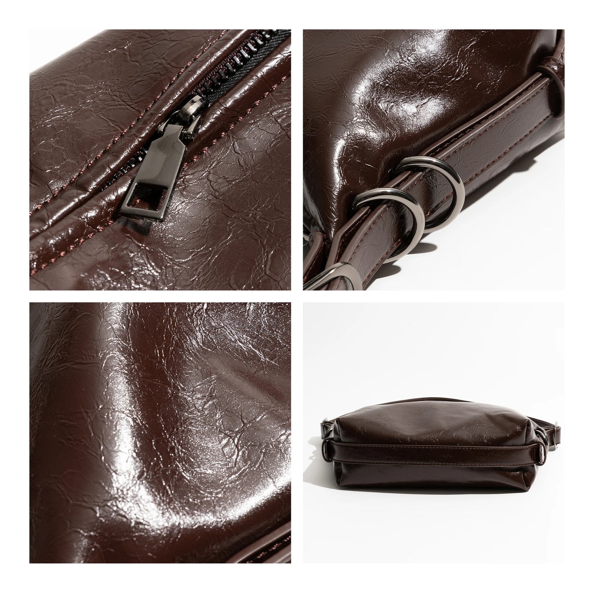 Aesthetic PU Leather Women's Tote Bag Vintage Fashion Commuter Underarm Handbag Medium Retro - Vennus