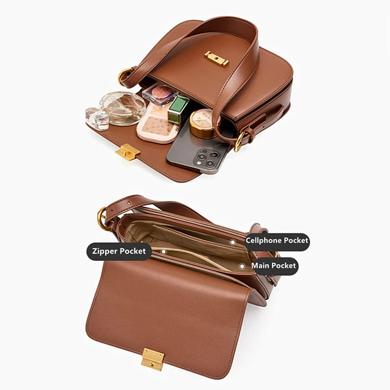 Genuine Leather Underarm Shoulder Bags Saddle Crossbody - Vennus