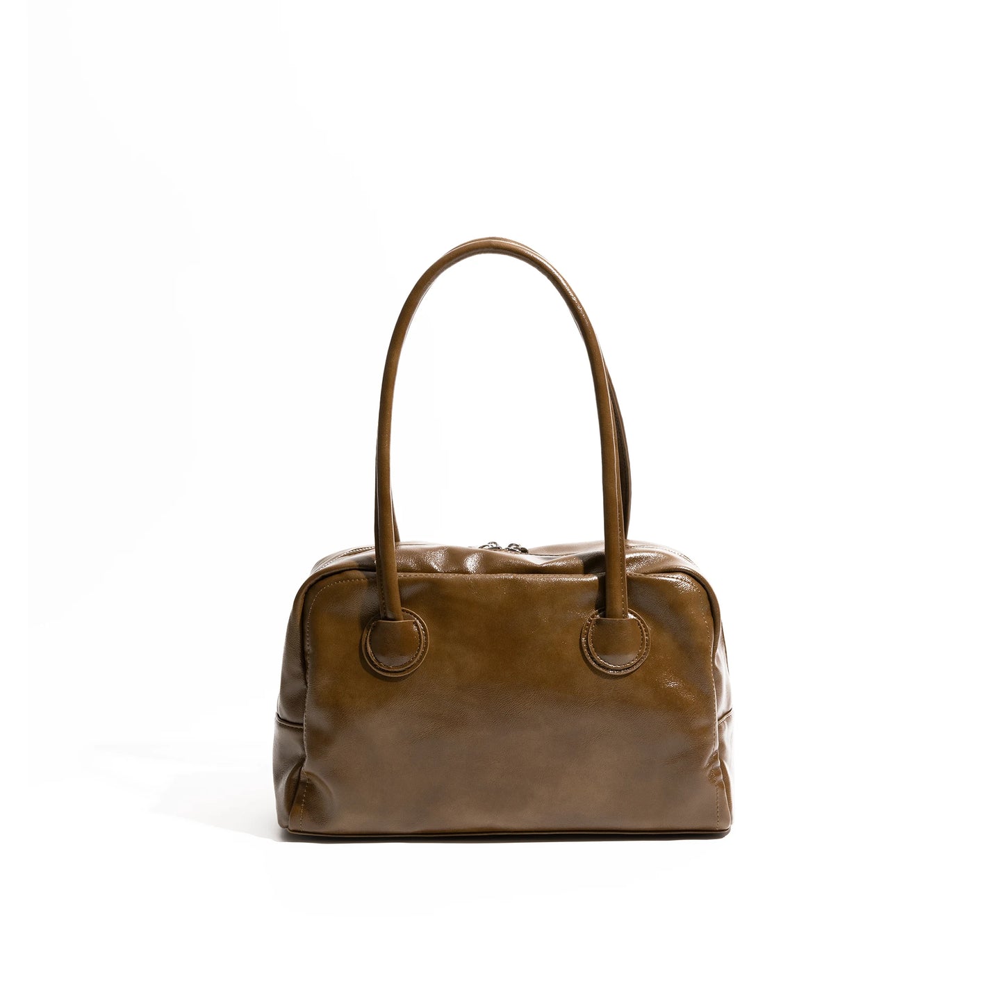 Retro PU Leather Bowling Square Tote Luxury Design Stylish Underarm Shoulder Purse - Vennus
