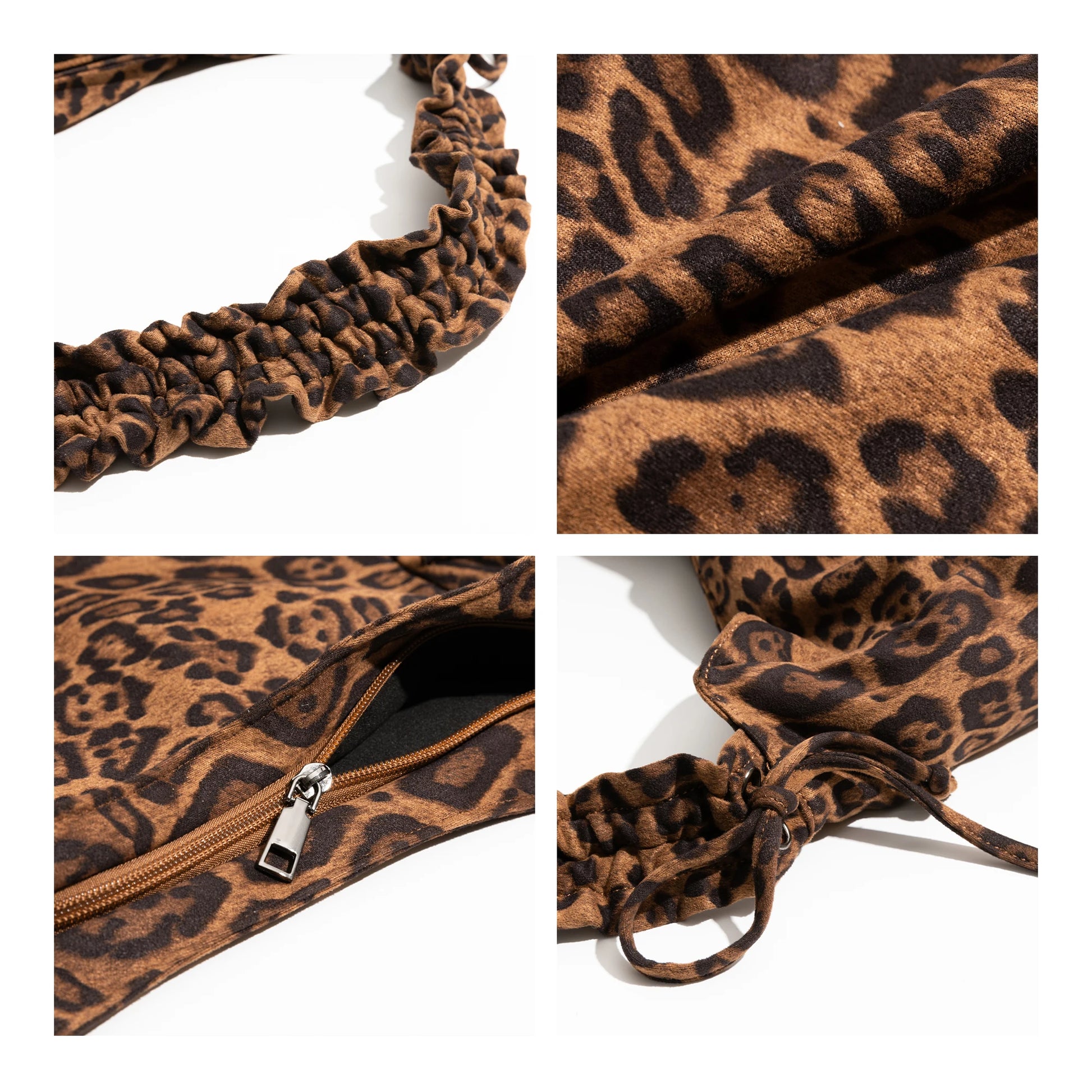 Leopard Print Shoulder Bags Autumn Vintage Bag Casual Commuter Bag Retro Large Handbag - Vennus