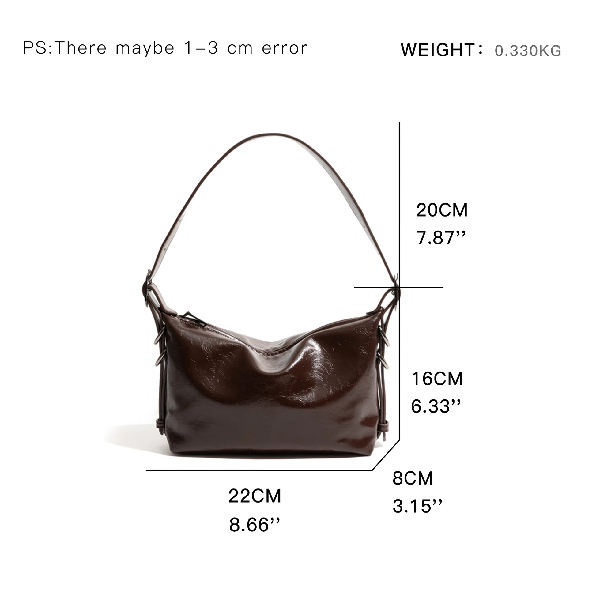 Aesthetic PU Leather Women's Tote Bag Vintage Fashion Commuter Underarm Handbag Medium Retro - Vennus