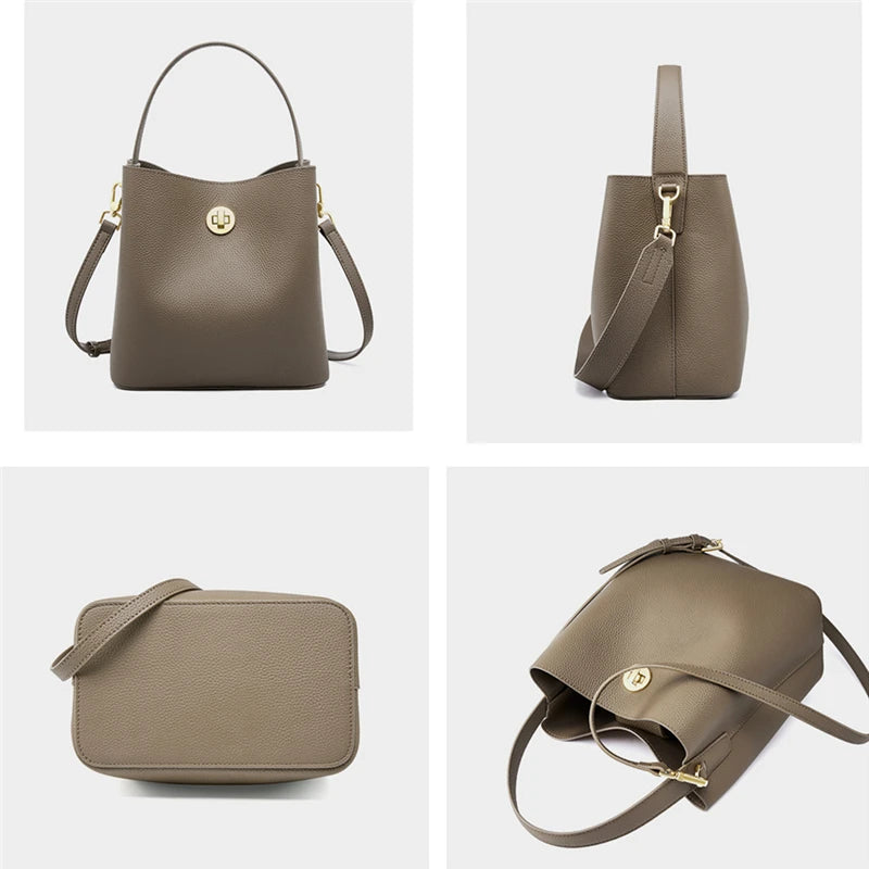 Cowhide Genuine Leather Shoulder Crossbody Purses Bag - Vennus