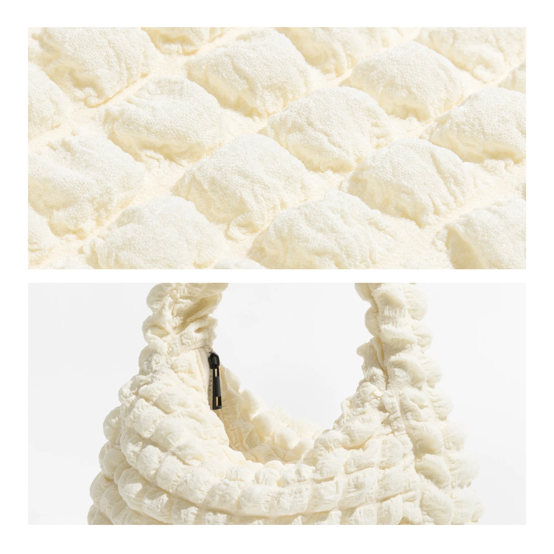 Quilted Puff Bubble Hobo Lightweight Pleated Handbag Travel Grocery Shoulder Purse - Vennus