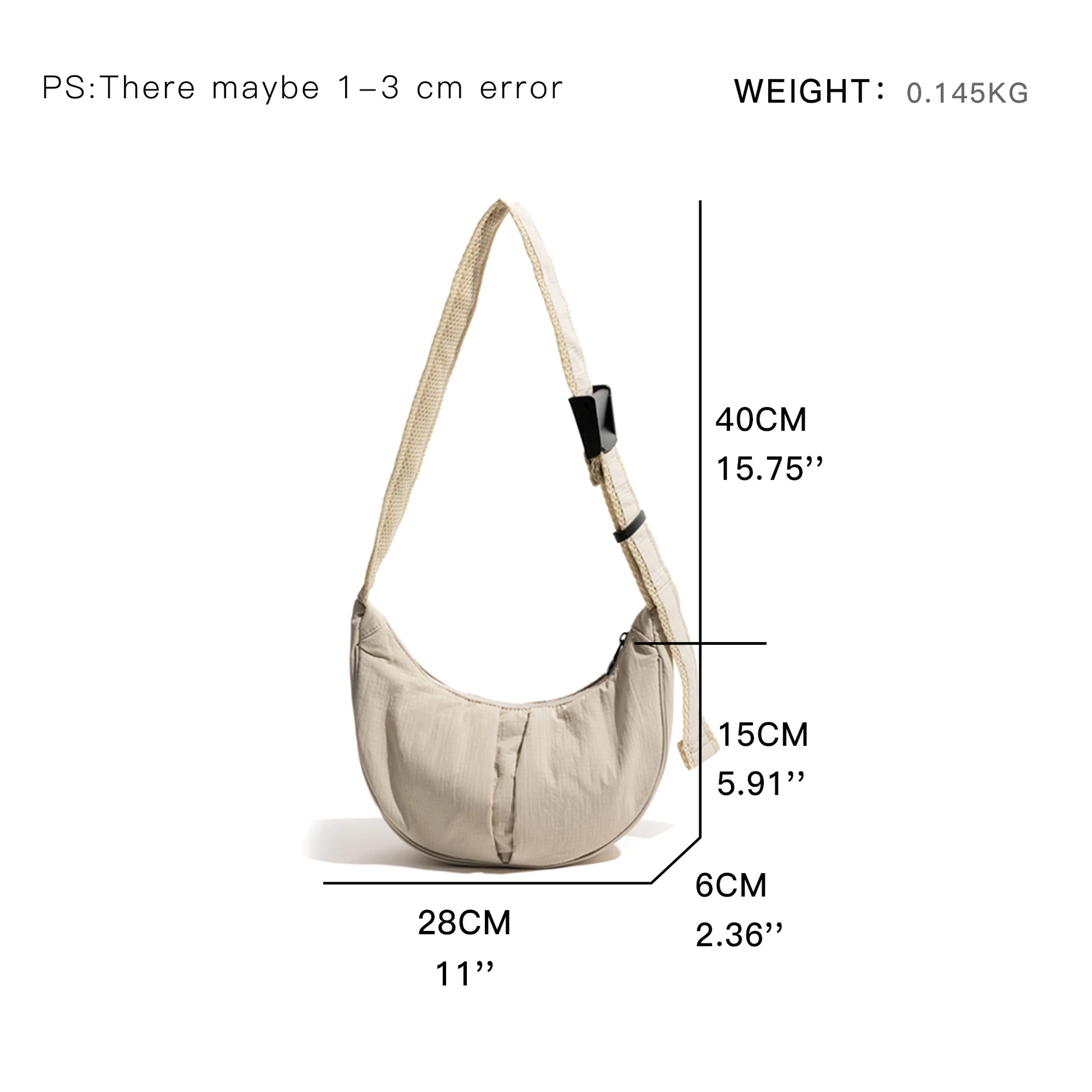 Dumpling Crossbody Satchel Nylon Lightweight Portable Phone Purse Stylish Shoulder Sport Bag - Vennus