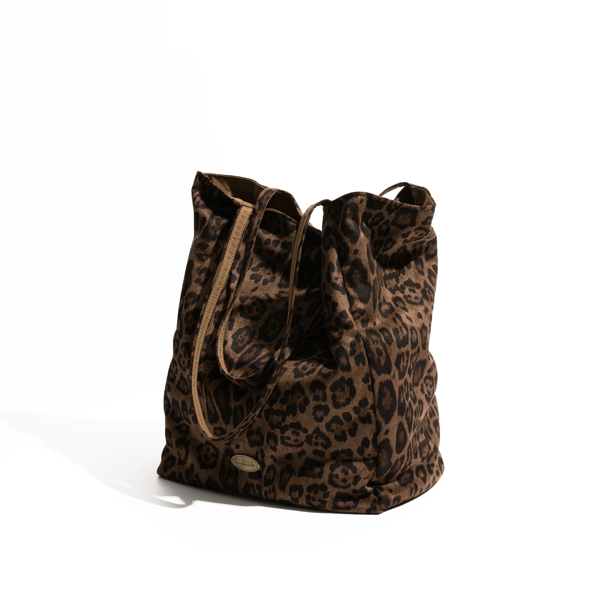 Double-Sided Leopard Design Canvas Tote Bag Dual-Use Large Capacity Shopping Bag for Women - Vennus