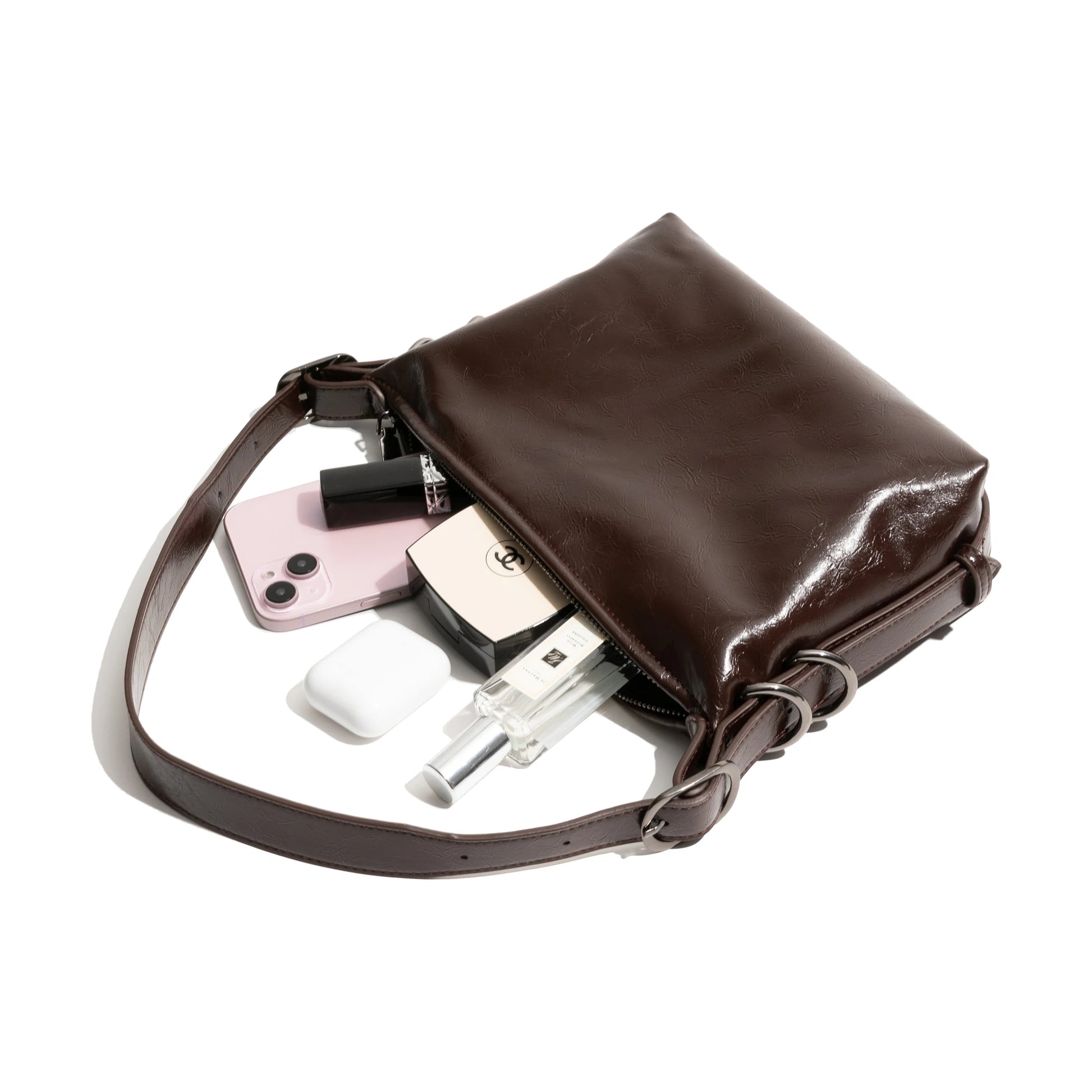 Aesthetic PU Leather Women's Tote Bag Vintage Fashion Commuter Underarm Handbag Medium Retro - Vennus