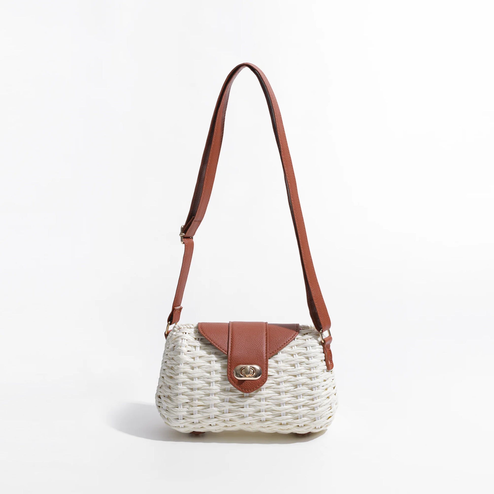 Straw Woven Crossbody Strap Wallet Retro Beach Shoulder Tote Bag - Vennus