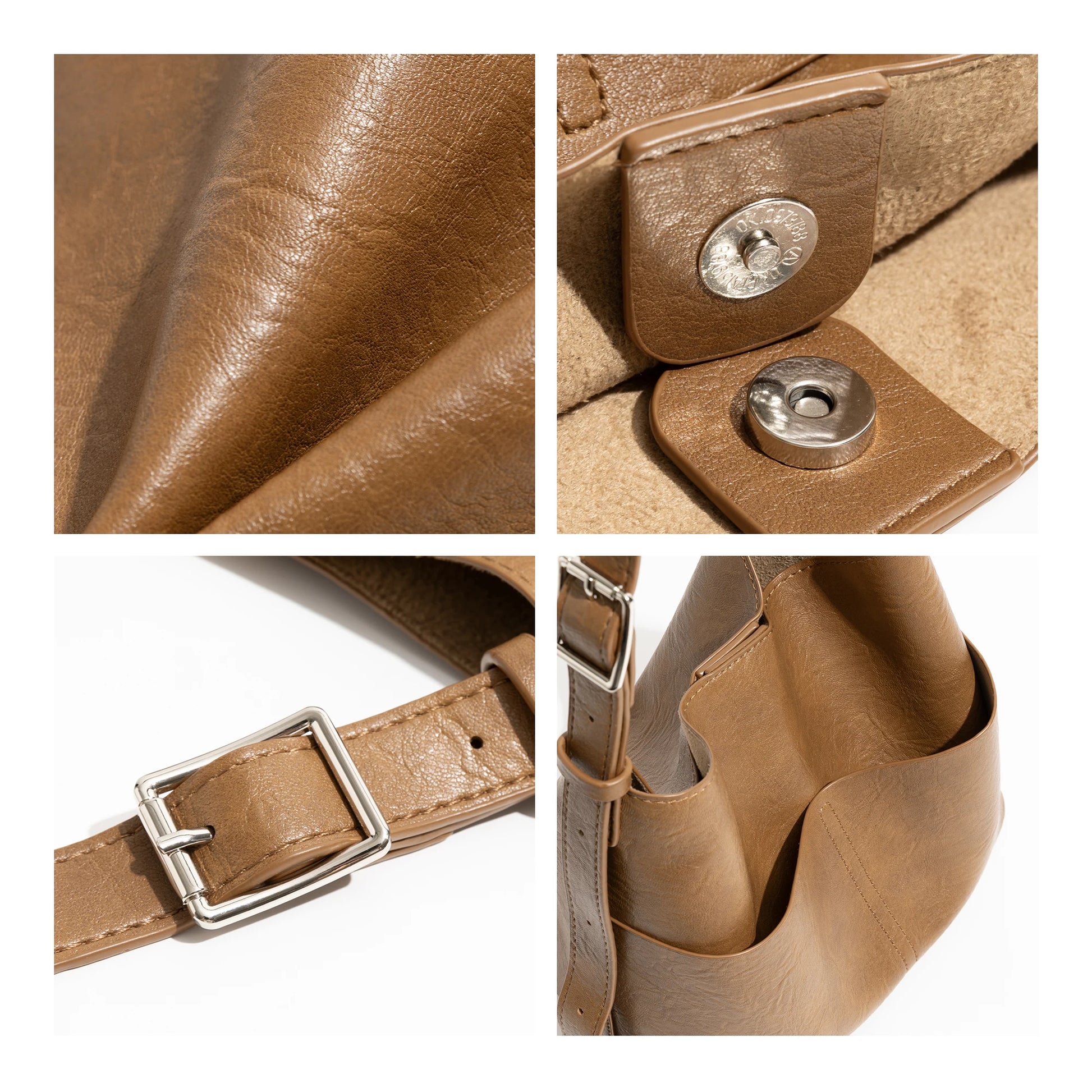 PU Leather Shoulder Bag Set 2PCS Phone Purse Simple Stylish Crossbody Bag - Vennus