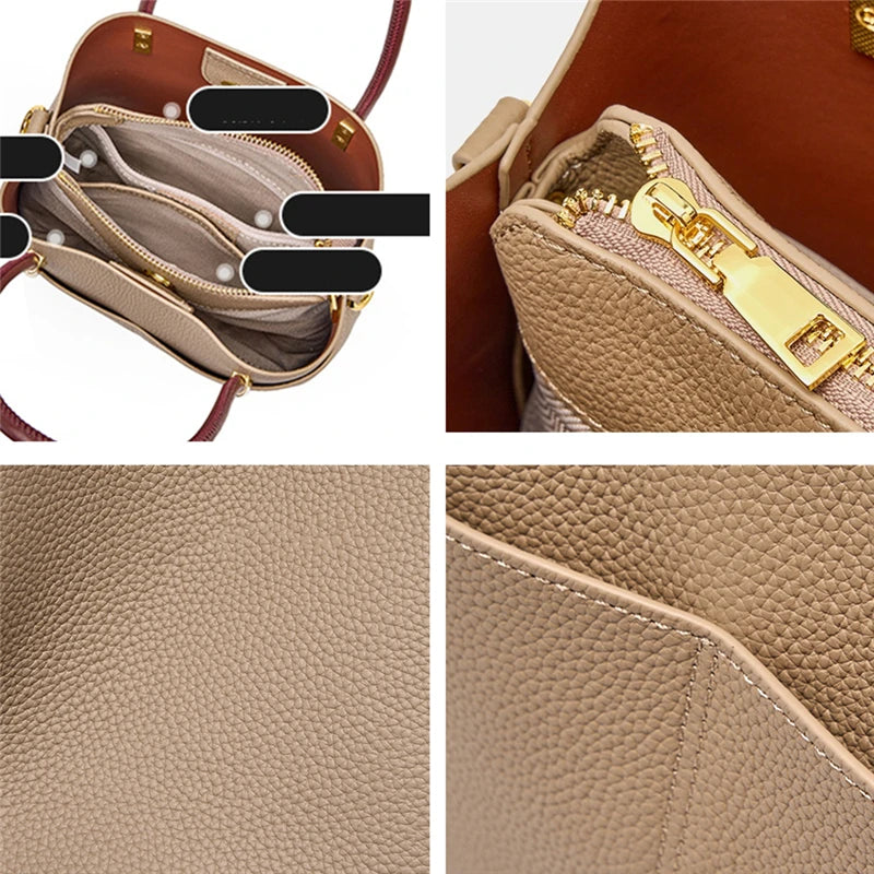 Genuine Leather Bucket  Shoulder Crossbody Tote Purses Ladies - Vennus