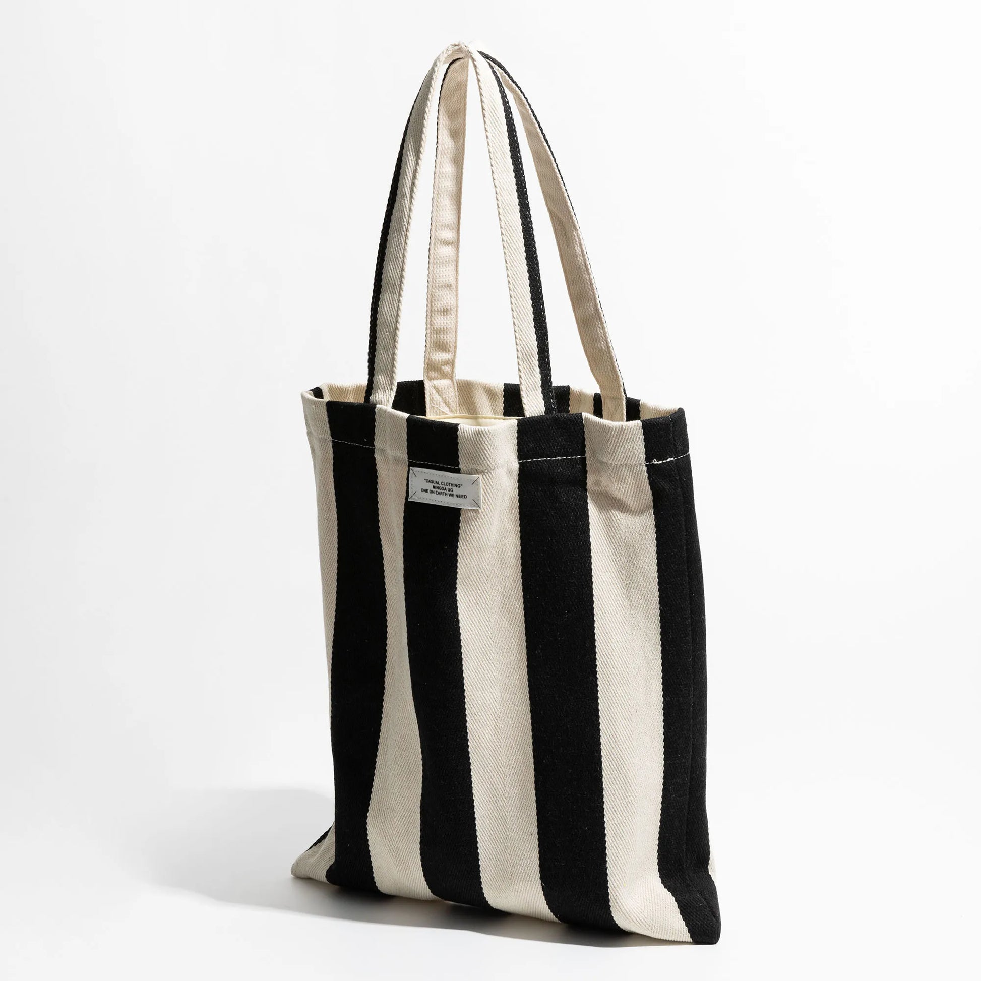 Canvas Tote Bag Lightweight Soft Casual Travel Shoulder Summer Striped Shopping Handbag - Vennus