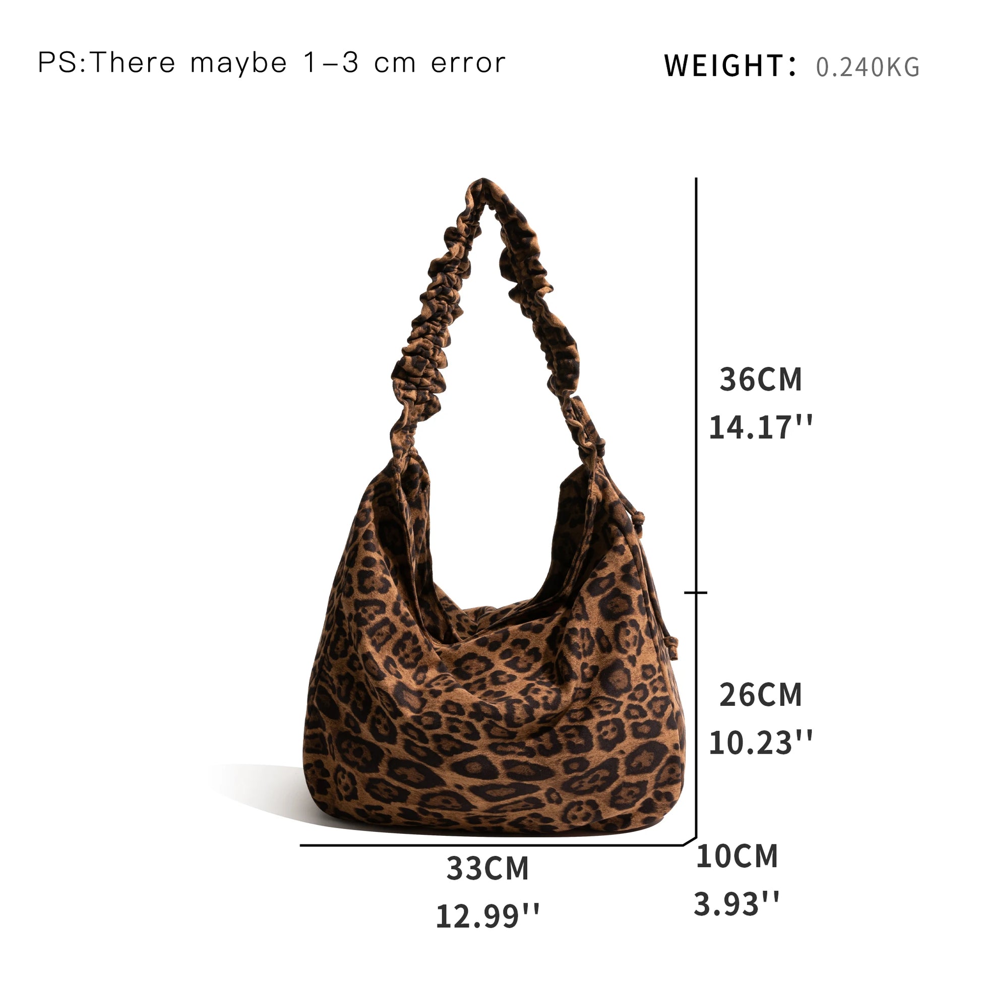 Leopard Print Shoulder Bags Autumn Vintage Bag Casual Commuter Bag Retro Large Handbag - Vennus