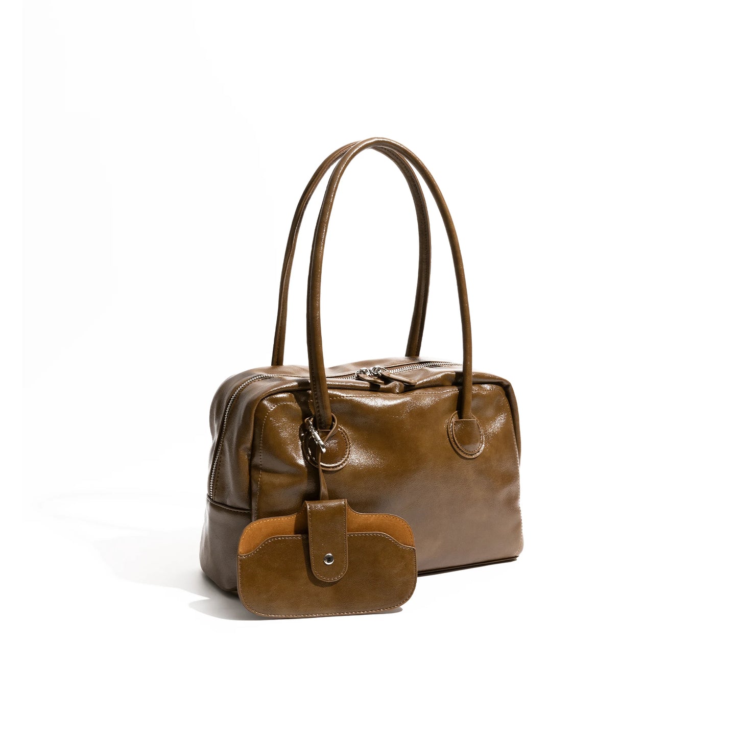 Retro PU Leather Bowling Square Tote Luxury Design Stylish Underarm Shoulder Purse - Vennus