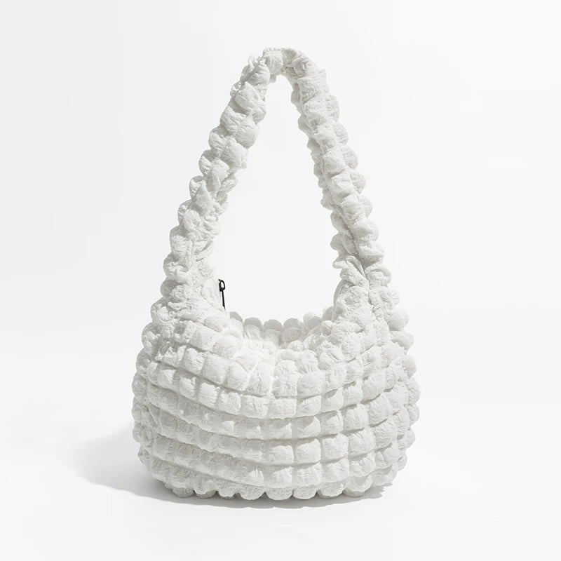 Quilted Puff Bubble Hobo Lightweight Pleated Handbag Travel Grocery Shoulder Purse - Vennus