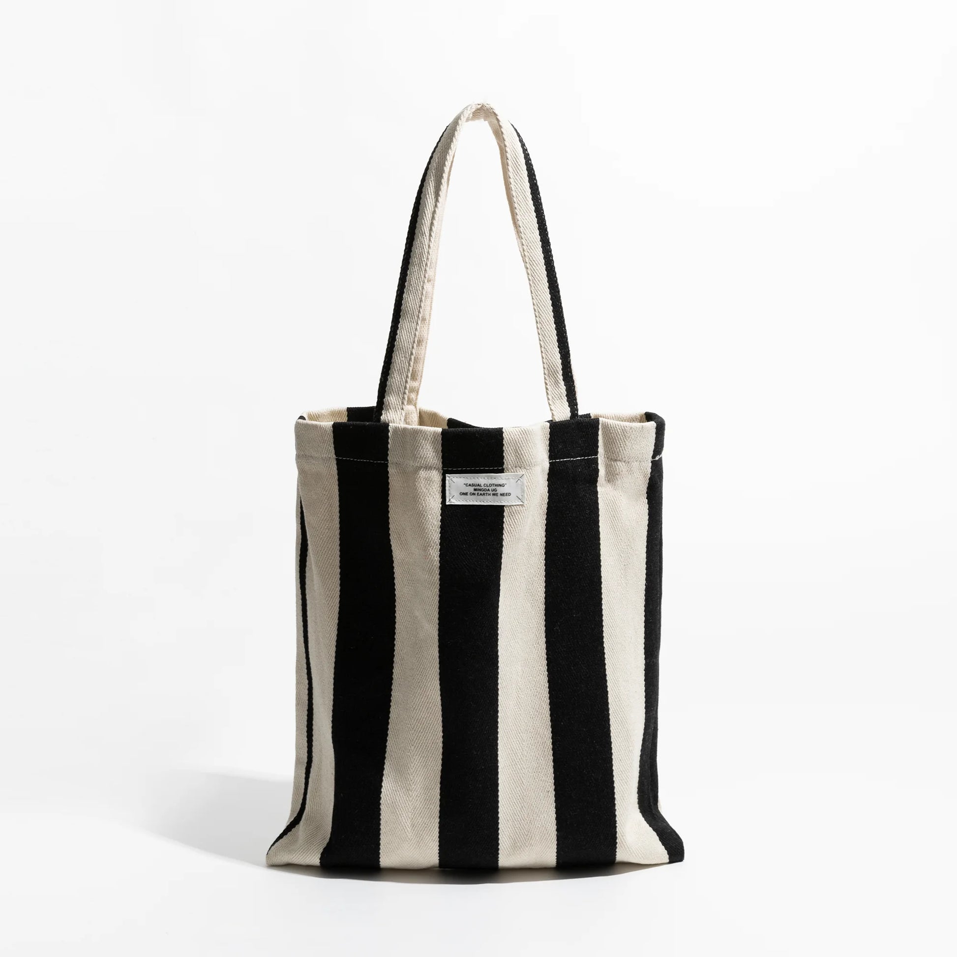 Canvas Tote Bag Lightweight Soft Casual Travel Shoulder Summer Striped Shopping Handbag - Vennus