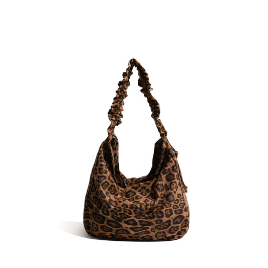 Leopard Print Shoulder Bags Autumn Vintage Bag Casual Commuter Bag Retro Large Handbag - Vennus