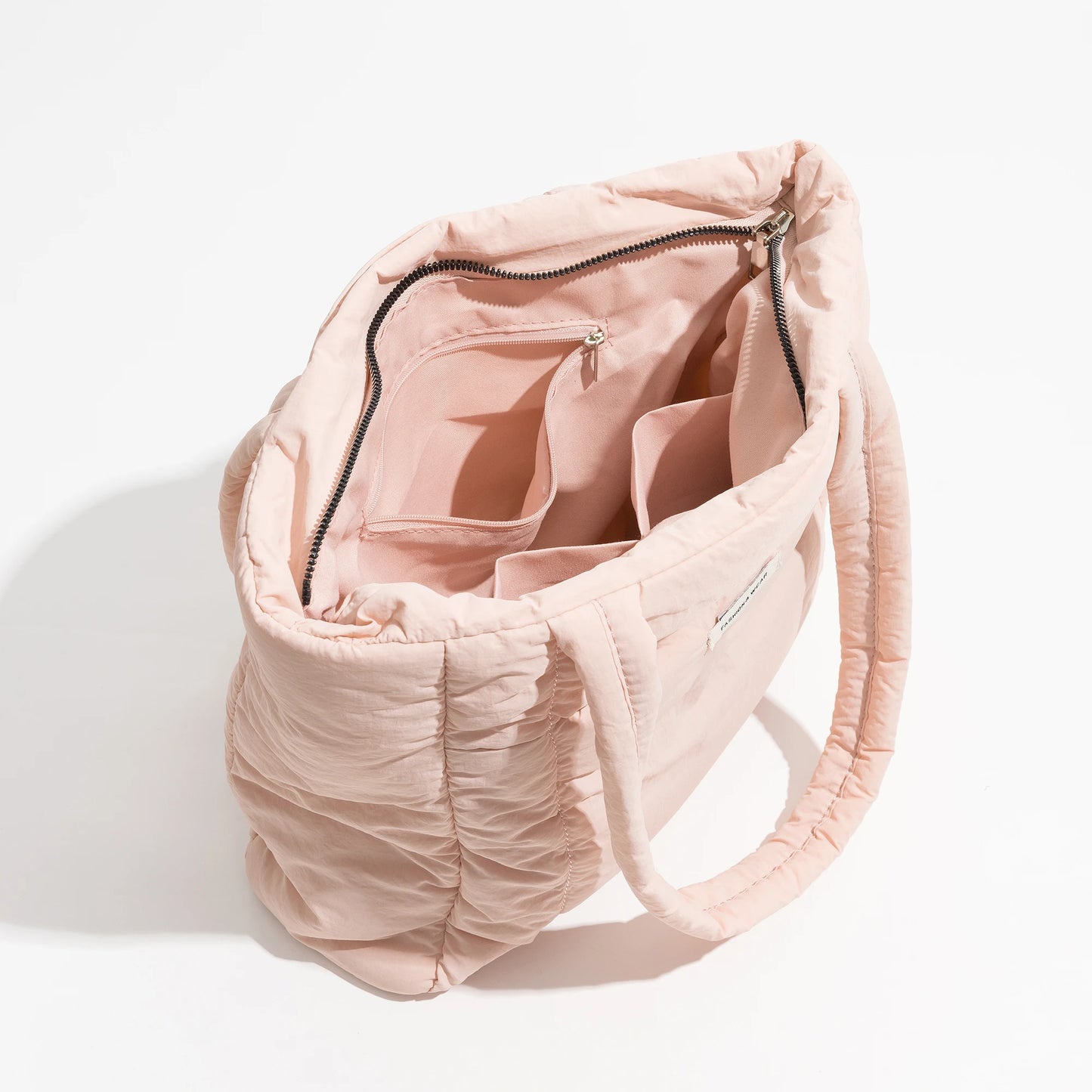 Big Square Cotton Padded Tote Bag Quilting Puffy Shoulder Shopper Purse Simple Winter Daily Handbag - Vennus