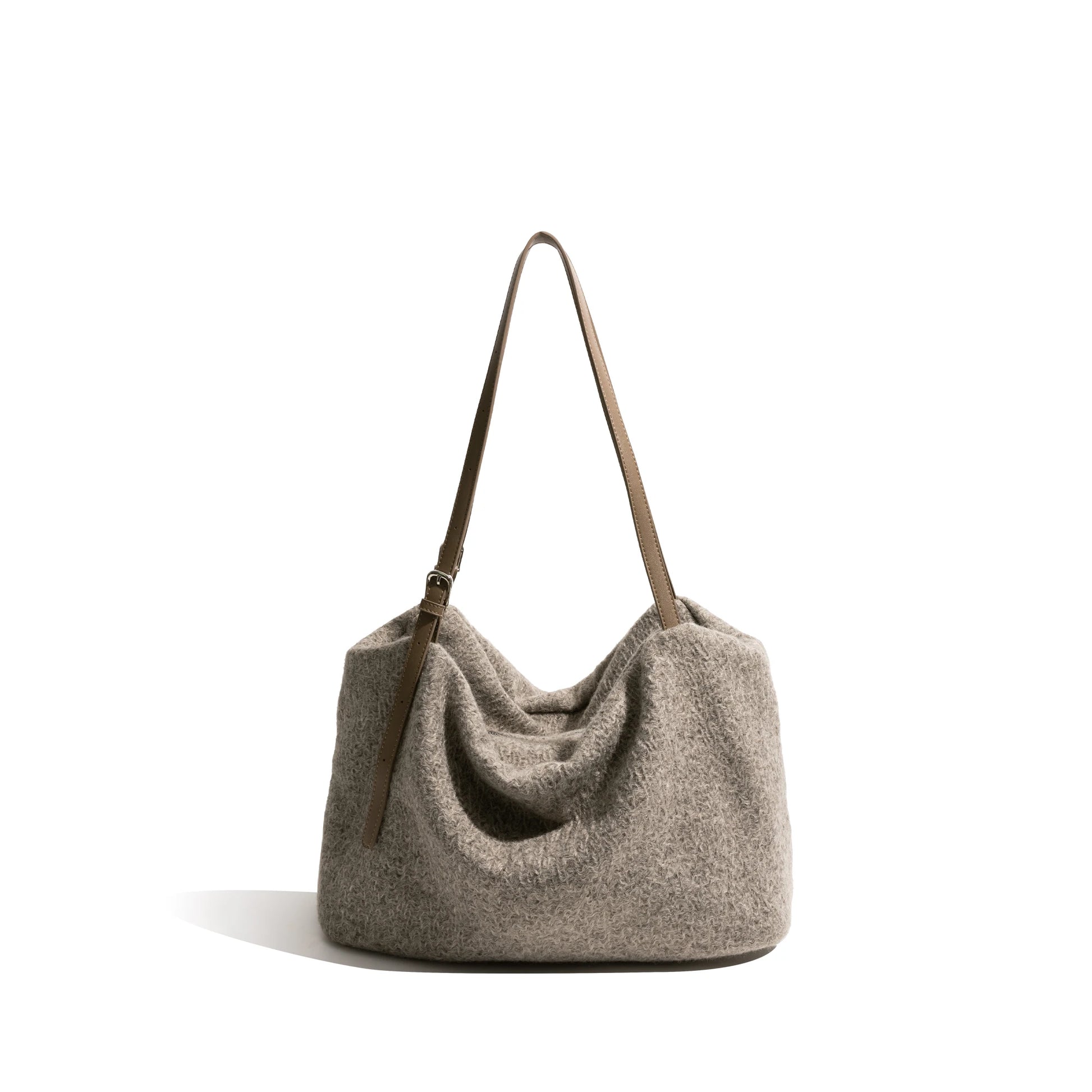 Vintage Felt Fabric Tote Handbag Fluffy Purse Commuter Shoulder Large Bag - Vennus