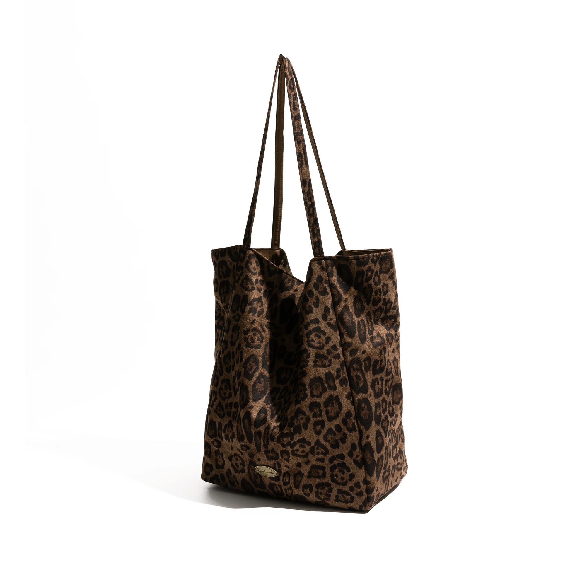 Double-Sided Leopard Design Canvas Tote Bag Dual-Use Large Capacity Shopping Bag for Women - Vennus
