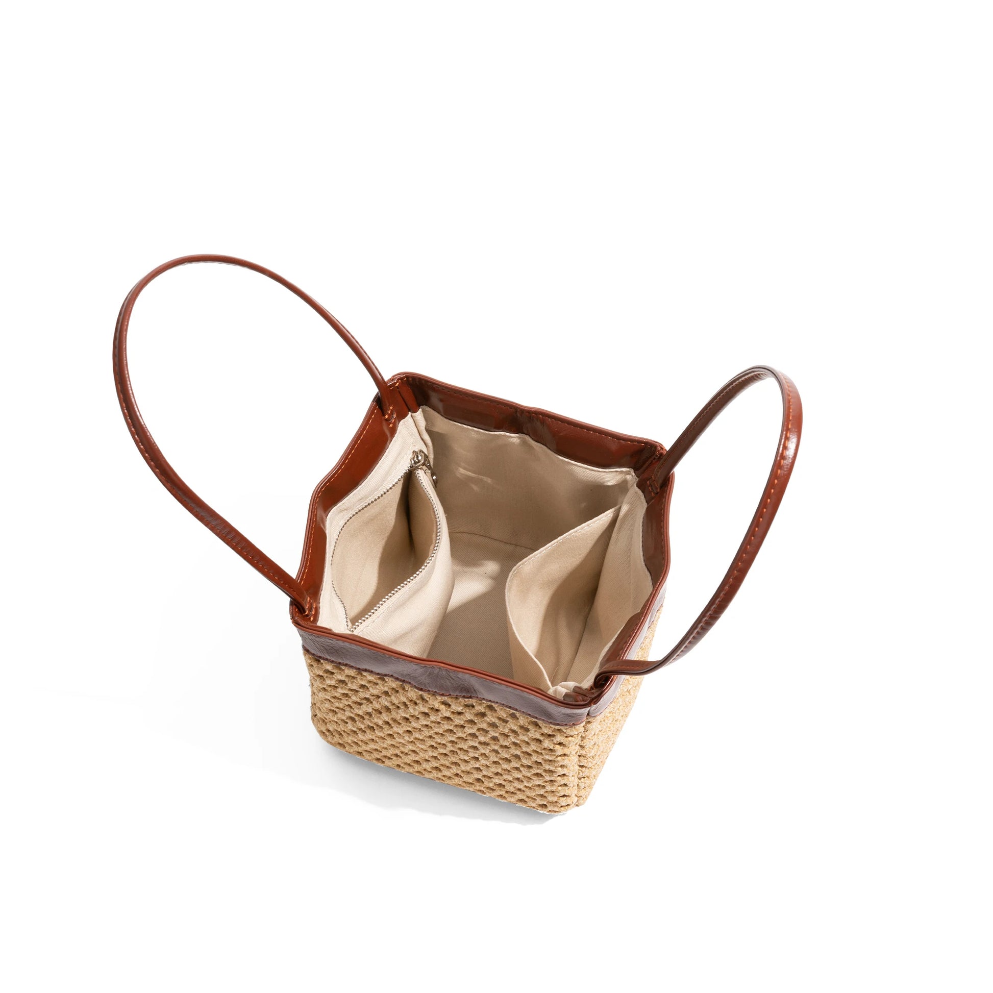 Straw Bucket Bag Handmade Beach Travel Handbag Shoulder Bag Crossbody Bohemia Medium Purse - Vennus