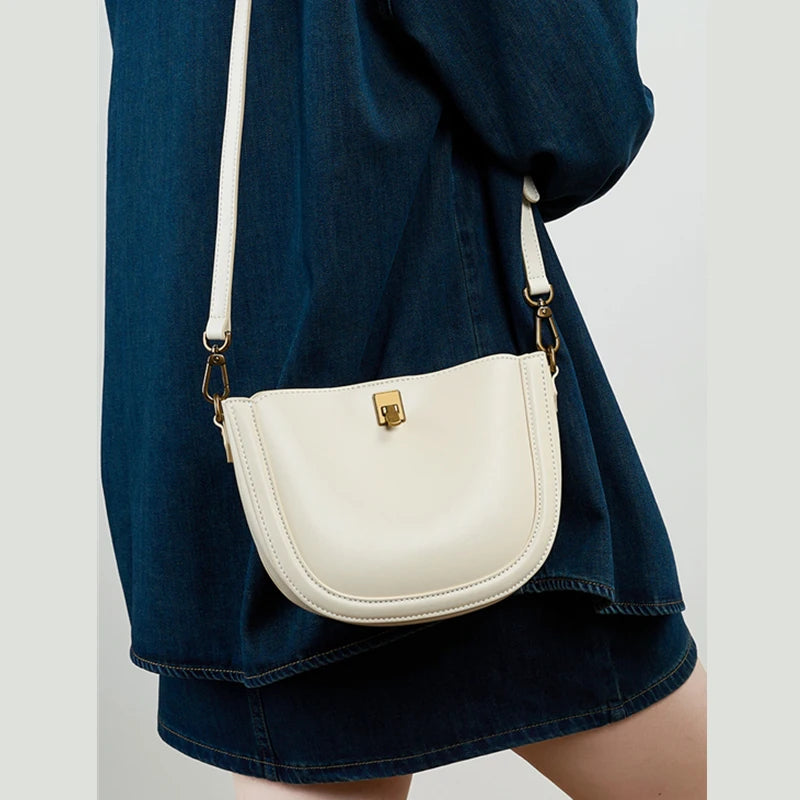 Genuine Leather Saddle Shoulder Crossbody Bags - Vennus