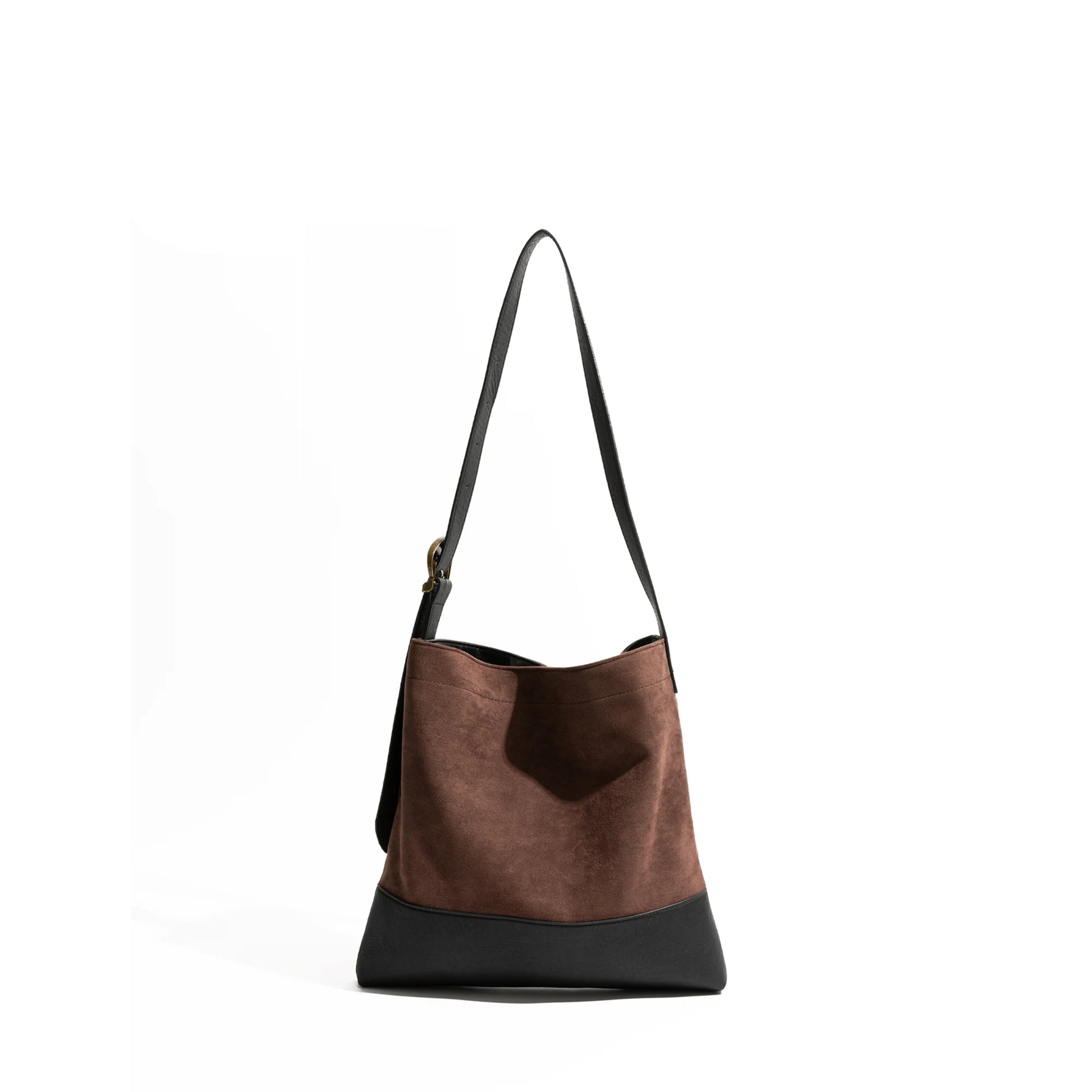 Autumn Vintage Faux Suede Tote Bag Adjustable Shoulder Strap Crossbody Bag in Retro Style - Vennus