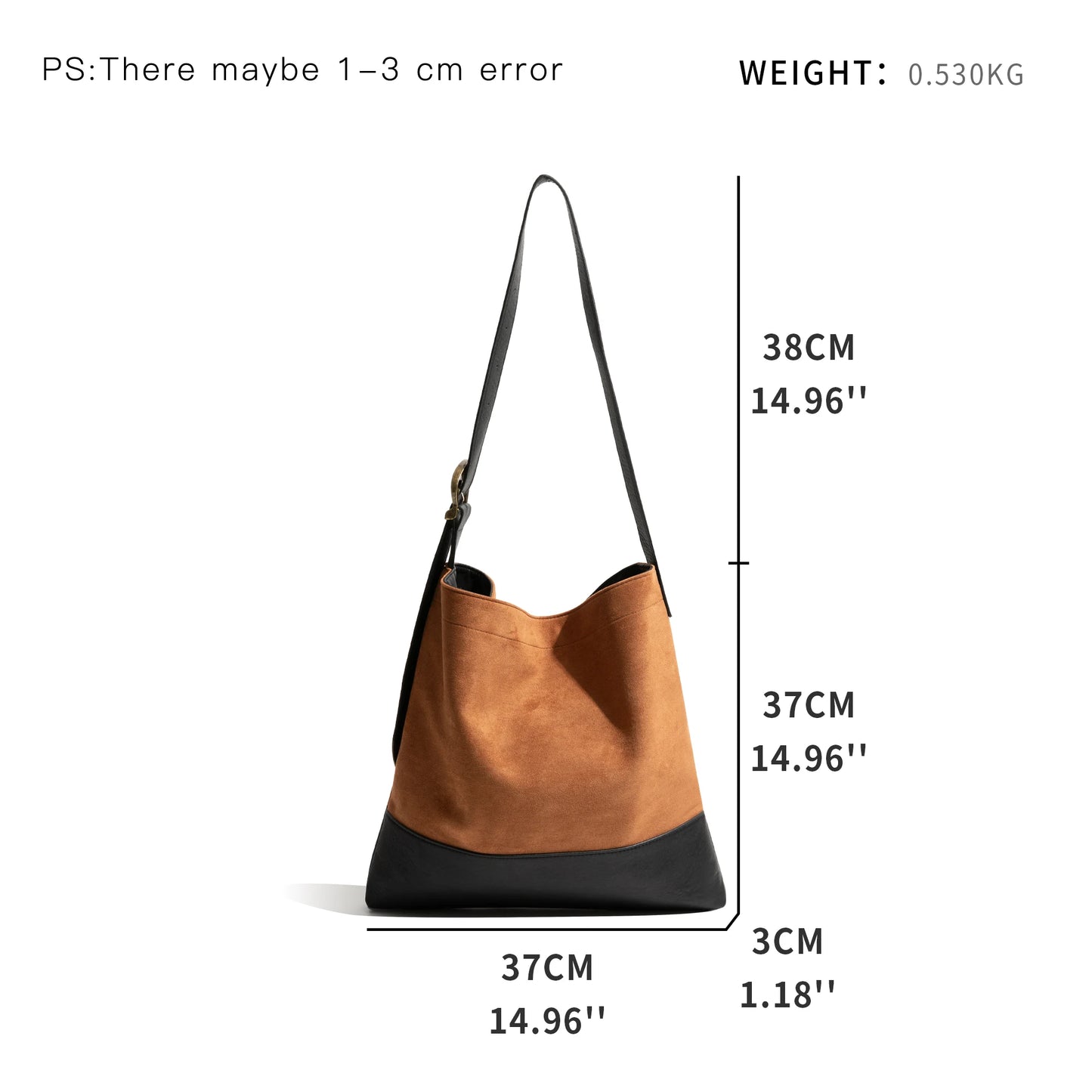 Autumn Vintage Faux Suede Tote Bag Adjustable Shoulder Strap Crossbody Bag in Retro Style - Vennus