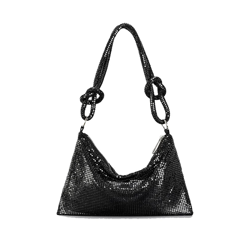 Glossy Metallic Glitter Handbag Luxury Design Delicate Clutch Phone Bag For Party Fashion Underarm Shoulder Purse - Vennus