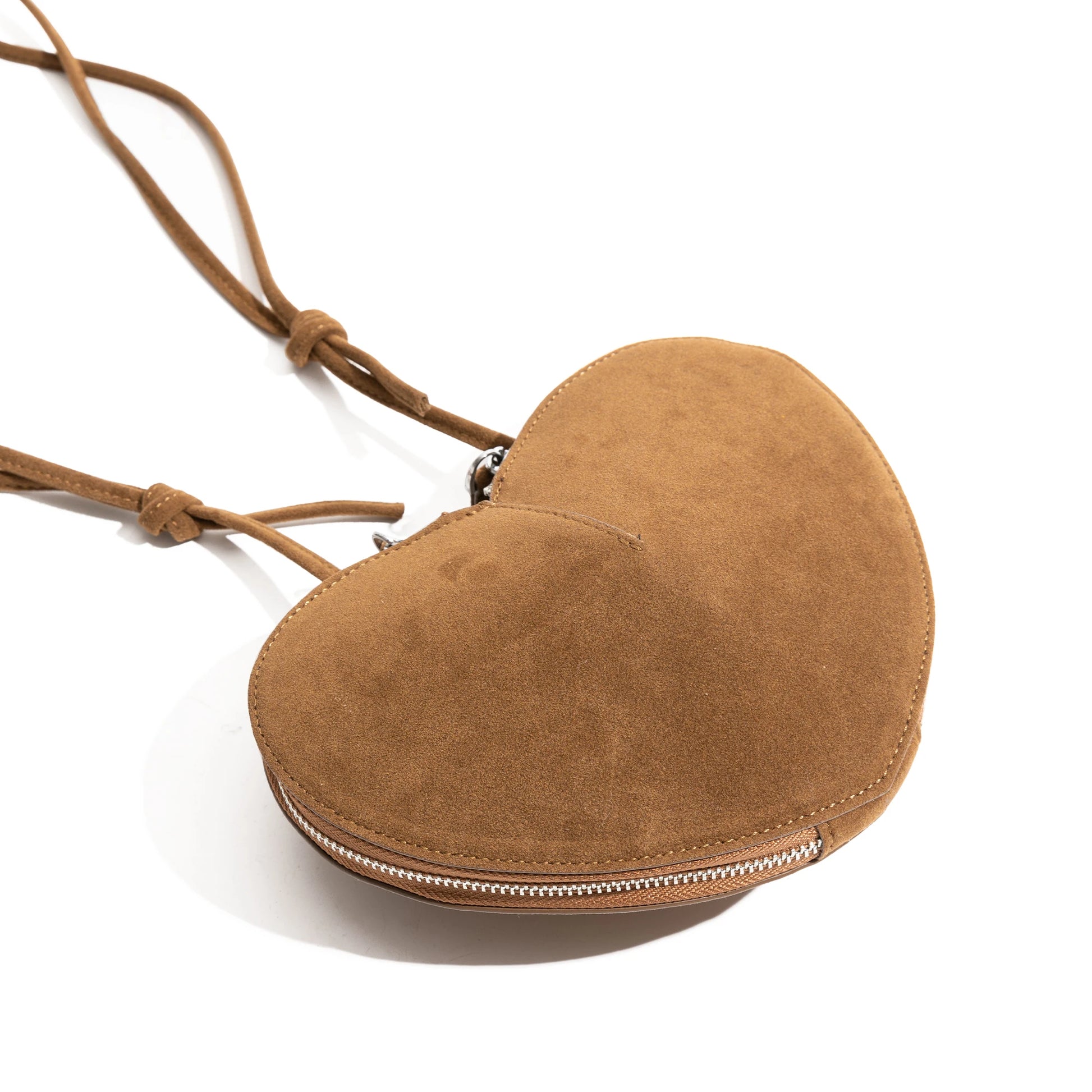 Faux Suede Vintage Heart Shape Crossbody Bag  Bohemian Fashion Purse Luxury Casual Small Phone Bag - Vennus