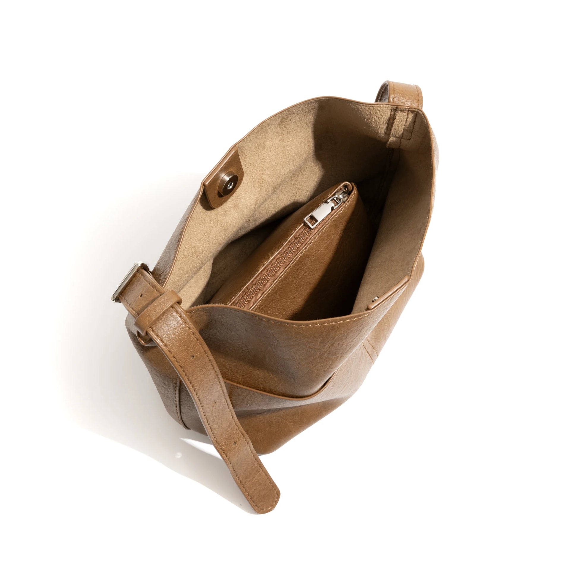 PU Leather Shoulder Bag Set 2PCS Phone Purse Simple Stylish Crossbody Bag - Vennus