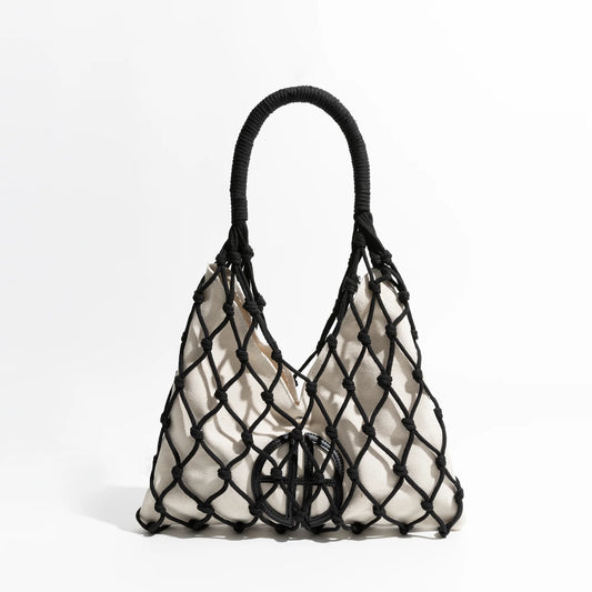 Cotton Rope Knit Summer Fishing Net Bag Woven Aesthetic Hollow Macrame Beach Purse - Vennus