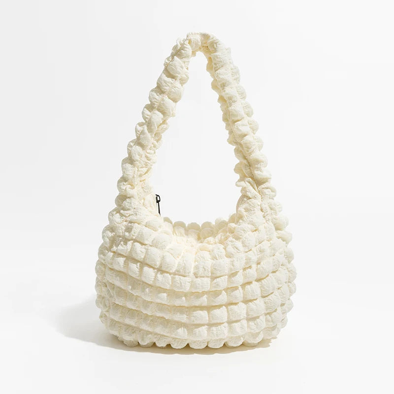 Quilted Puff Bubble Hobo Lightweight Pleated Handbag Travel Grocery Shoulder Purse - Vennus