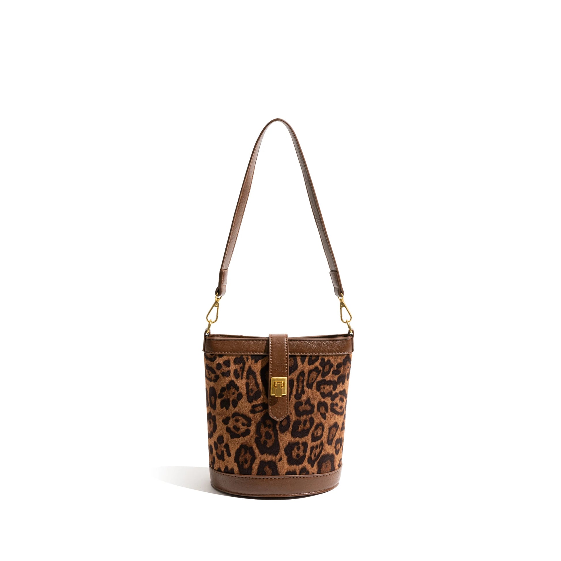 Retro Leopard Print Messenger Bucket Casual Shoulder Bag - Vennus