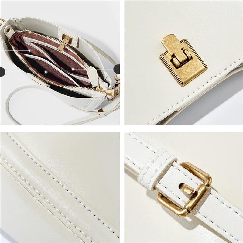 Genuine Leather Saddle Shoulder Crossbody Bags - Vennus