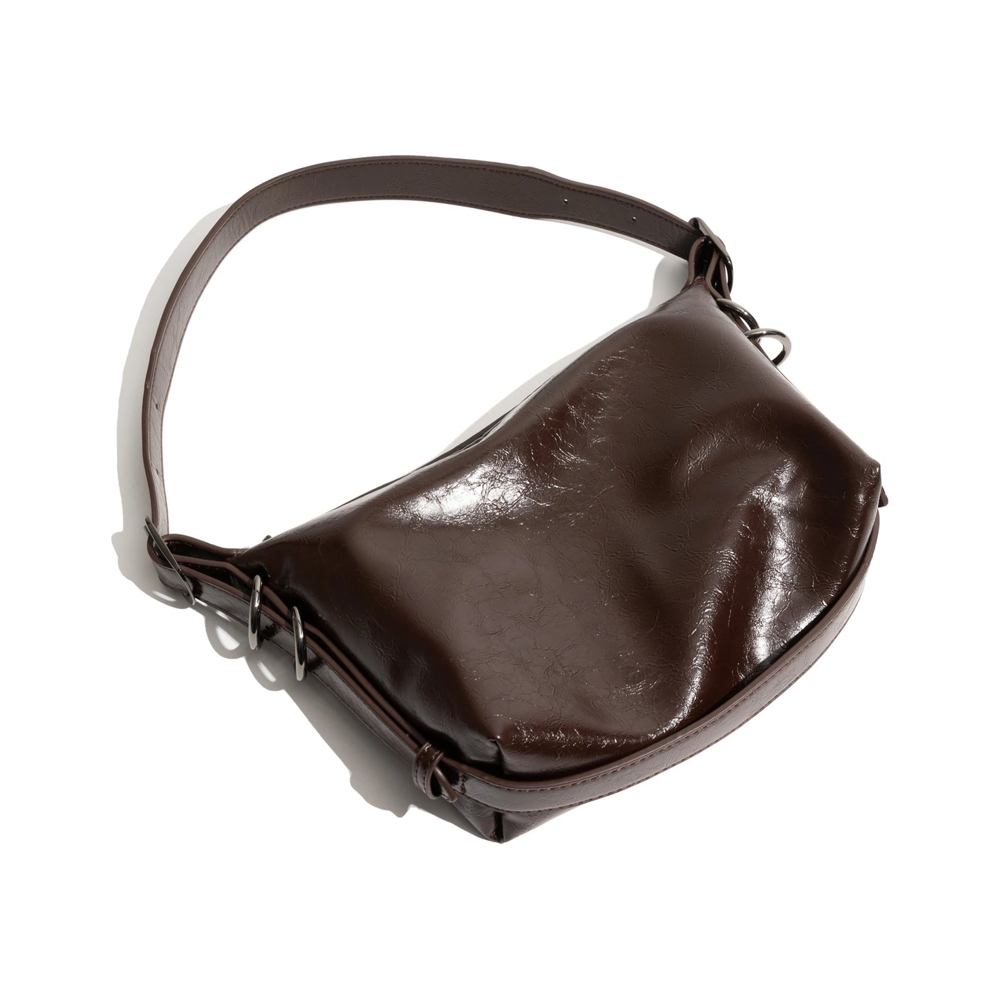 Aesthetic PU Leather Women's Tote Bag Vintage Fashion Commuter Underarm Handbag Medium Retro - Vennus